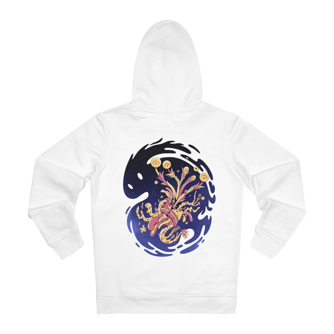 Printify Hoodie White / S Abstract Space Monster Plant - Plants in Space - Hoodie - Back Design
