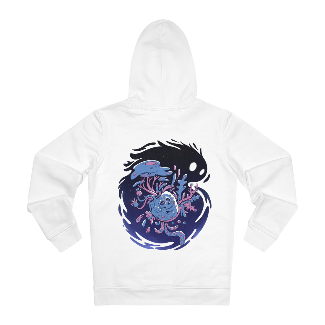 Printify Hoodie White / S Abstract Space Monster Space Skull - Plants in Space - Hoodie - Back Design