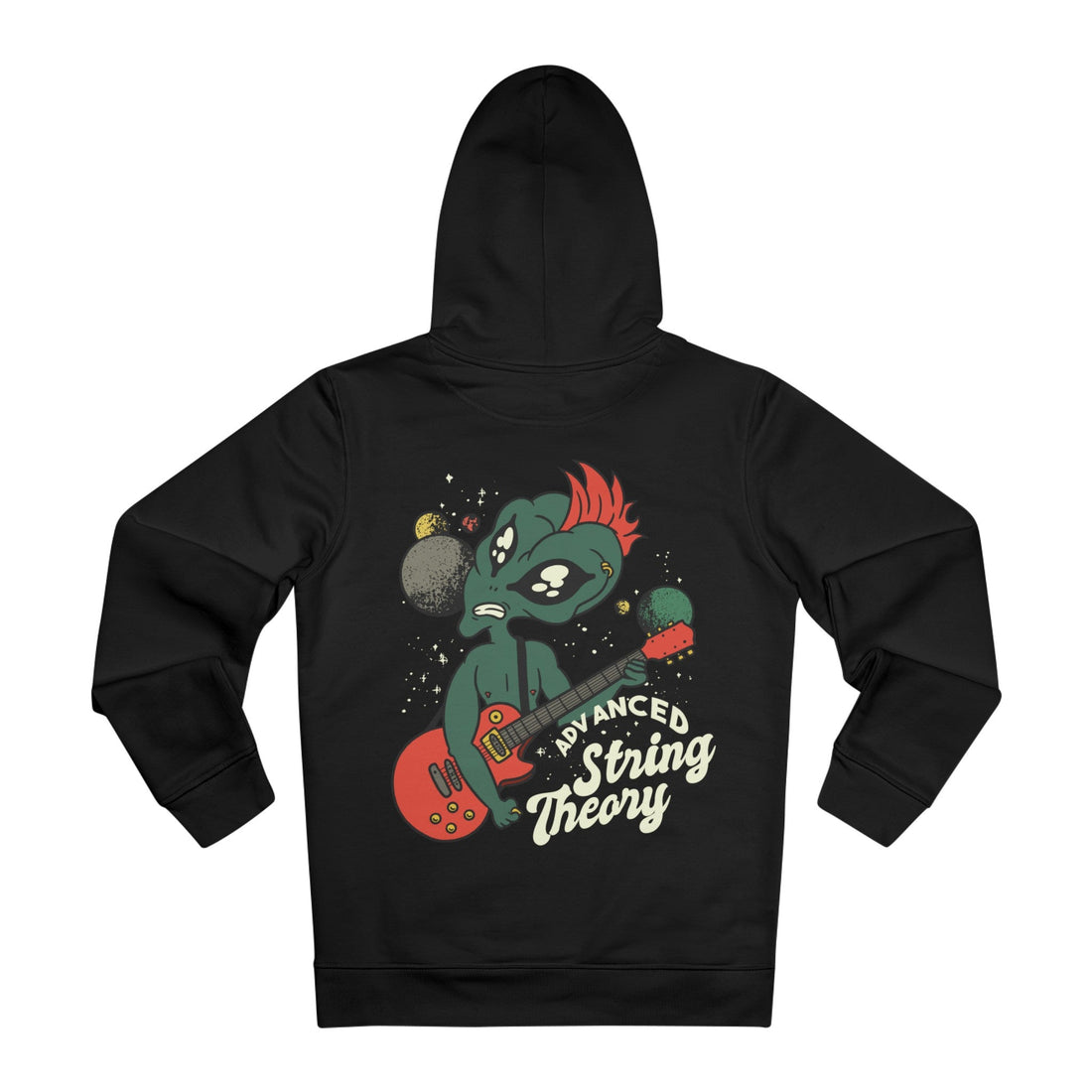 Printify Hoodie Black / M Advanced String Theory - Alien Hobby Activities - Hoodie - Back Design