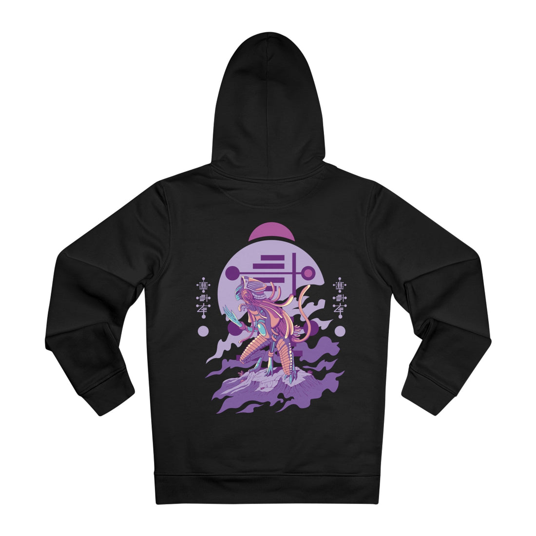 Printify Hoodie Black / M Alien Creature kneeling - Alien Warrior - Hoodie - Back Design