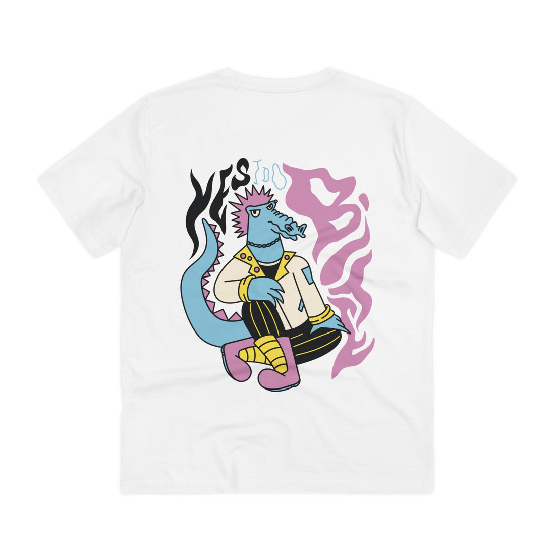 Printify T-Shirt White / 2XS Alligator Yes I do bite - Punk Animals - Back Design