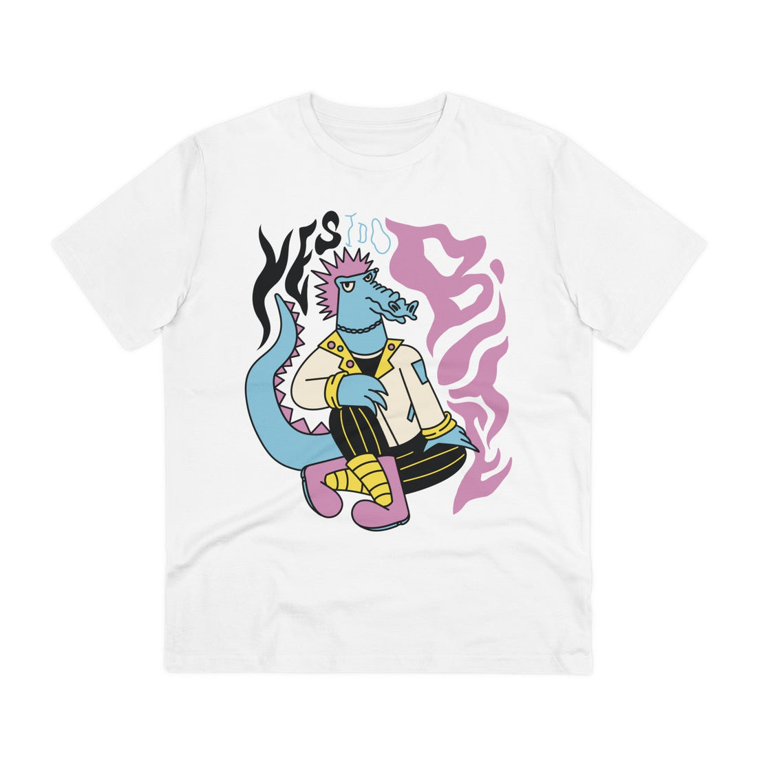 Printify T-Shirt White / 2XS Alligator Yes I do bite - Punk Animals - Front Design