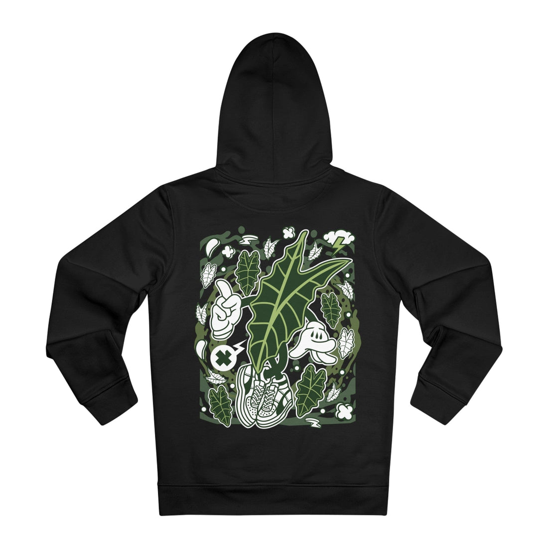 Printify Hoodie Black / 2XL Alocasia Amazonica - Cartoon Plants - Hoodie - Back Design