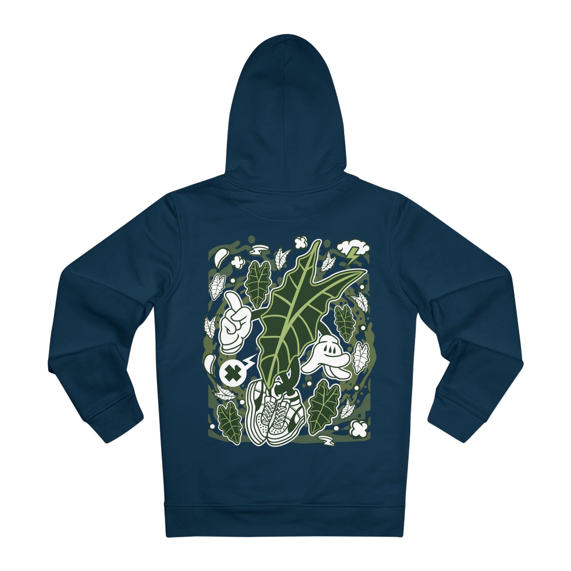 Printify Hoodie French Navy / S Alocasia Amazonica - Cartoon Plants - Hoodie - Back Design