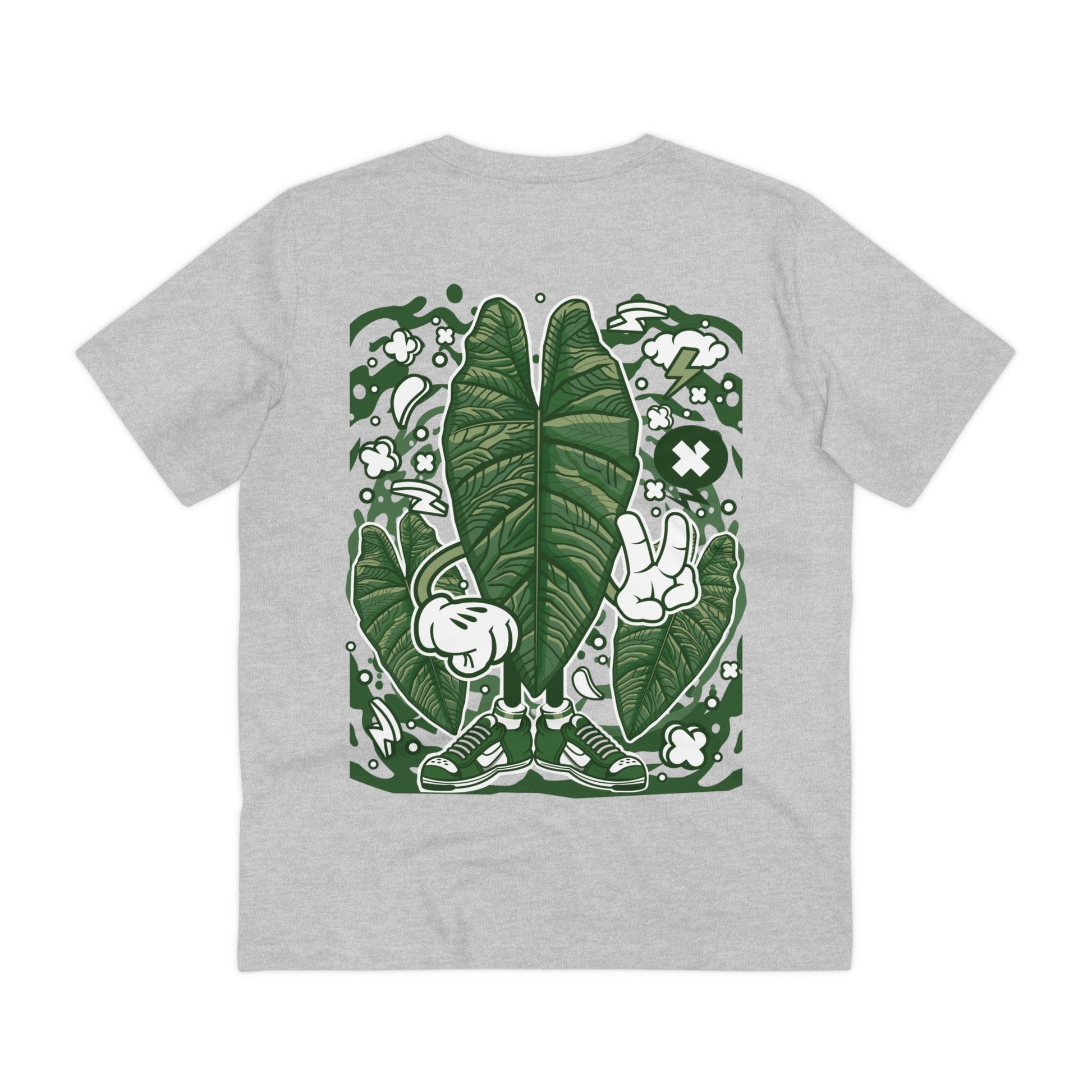 Printify T-Shirt Heather Grey / 2XS Alocasia Bisma - Cartoon Plants - Back Design