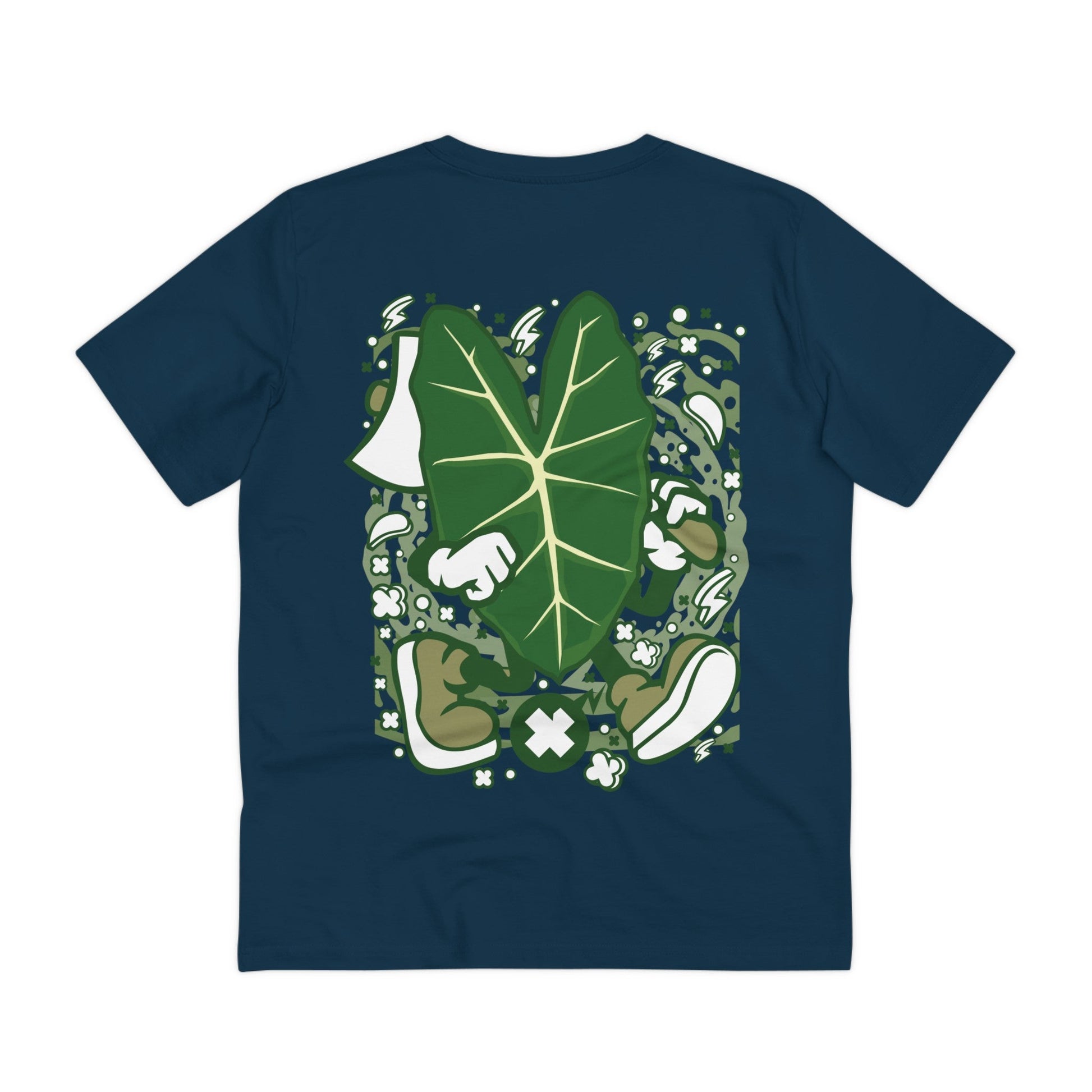 Printify T-Shirt French Navy / 2XS Alocasia Frydex - Cartoon Plants - Back Design