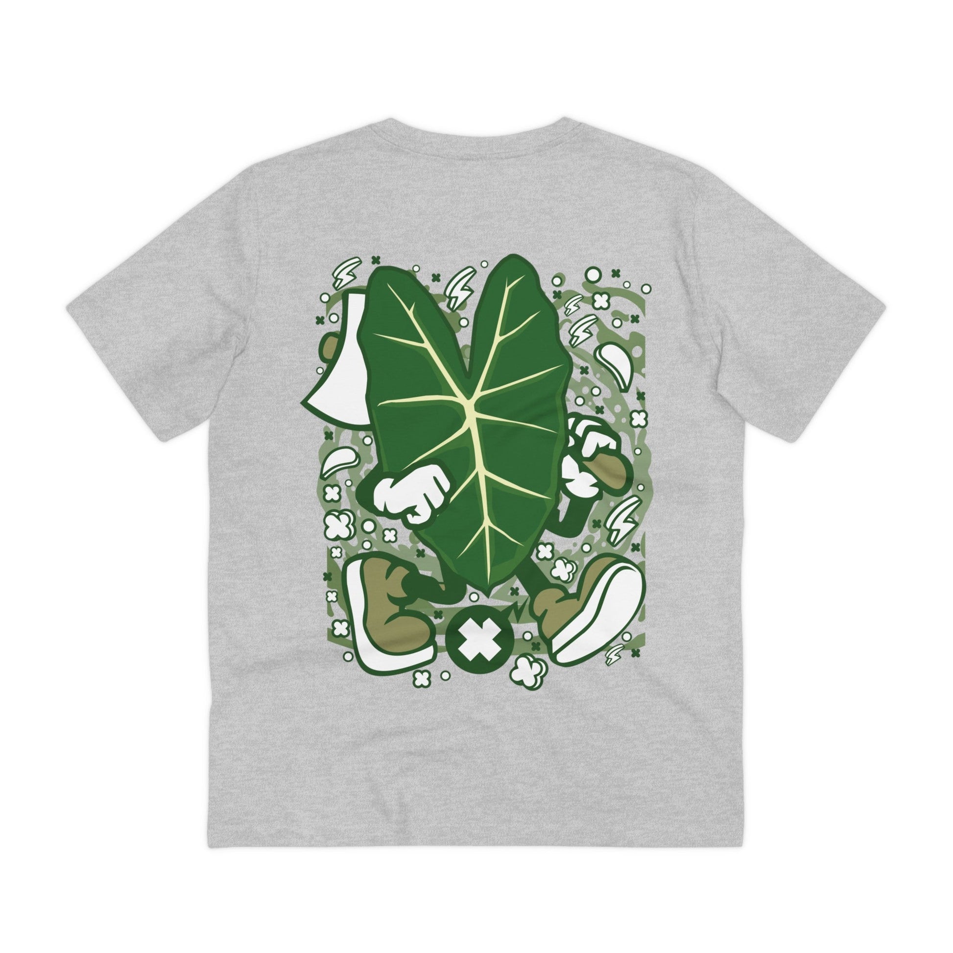 Printify T-Shirt Heather Grey / 2XS Alocasia Frydex - Cartoon Plants - Back Design