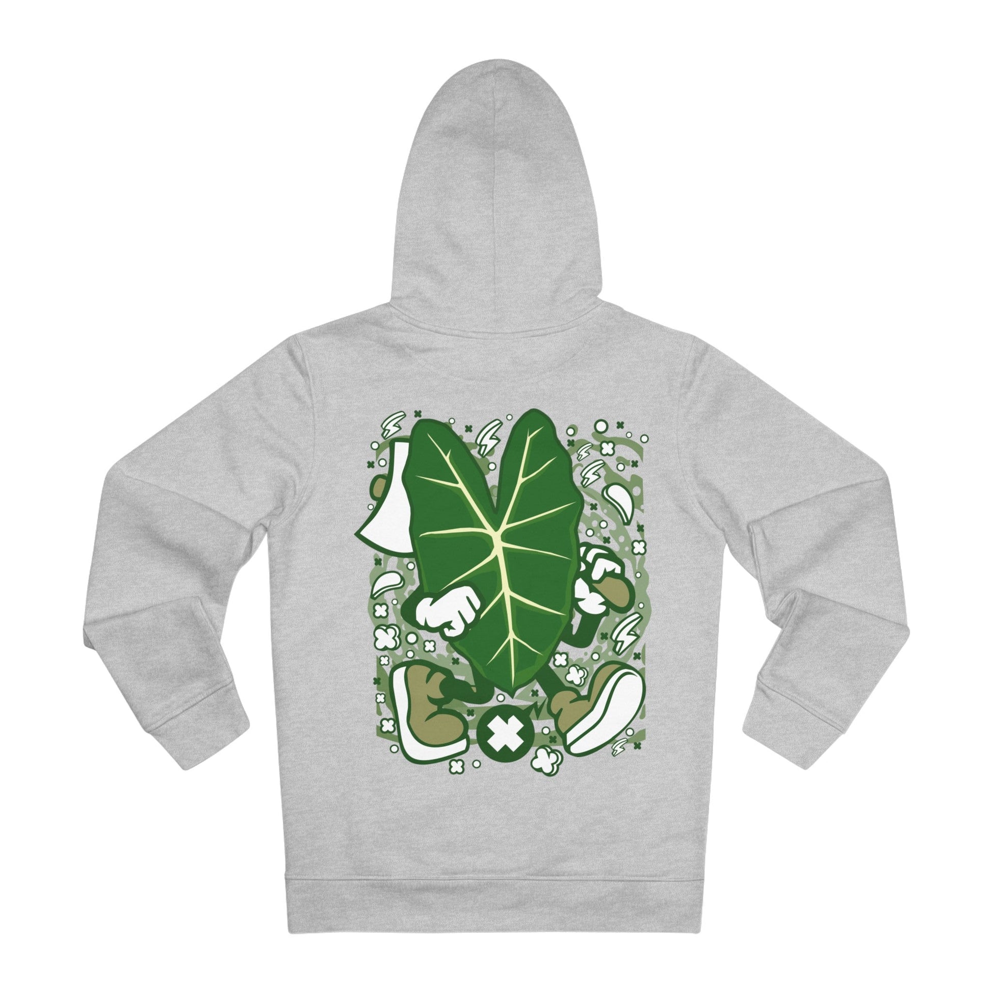 Printify Hoodie Heather Grey / S Alocasia Frydex - Cartoon Plants - Hoodie - Back Design