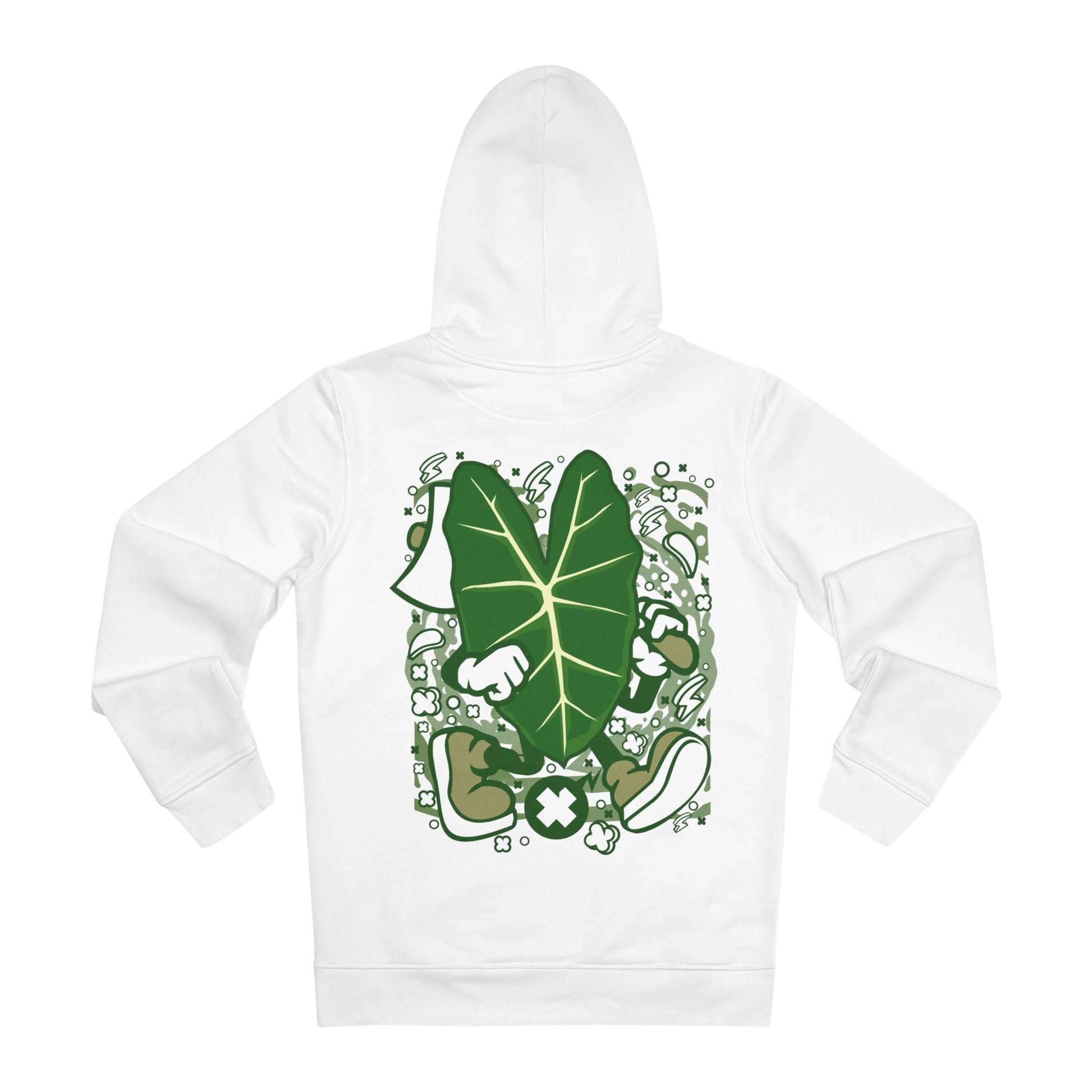 Printify Hoodie White / S Alocasia Frydex - Cartoon Plants - Hoodie - Back Design