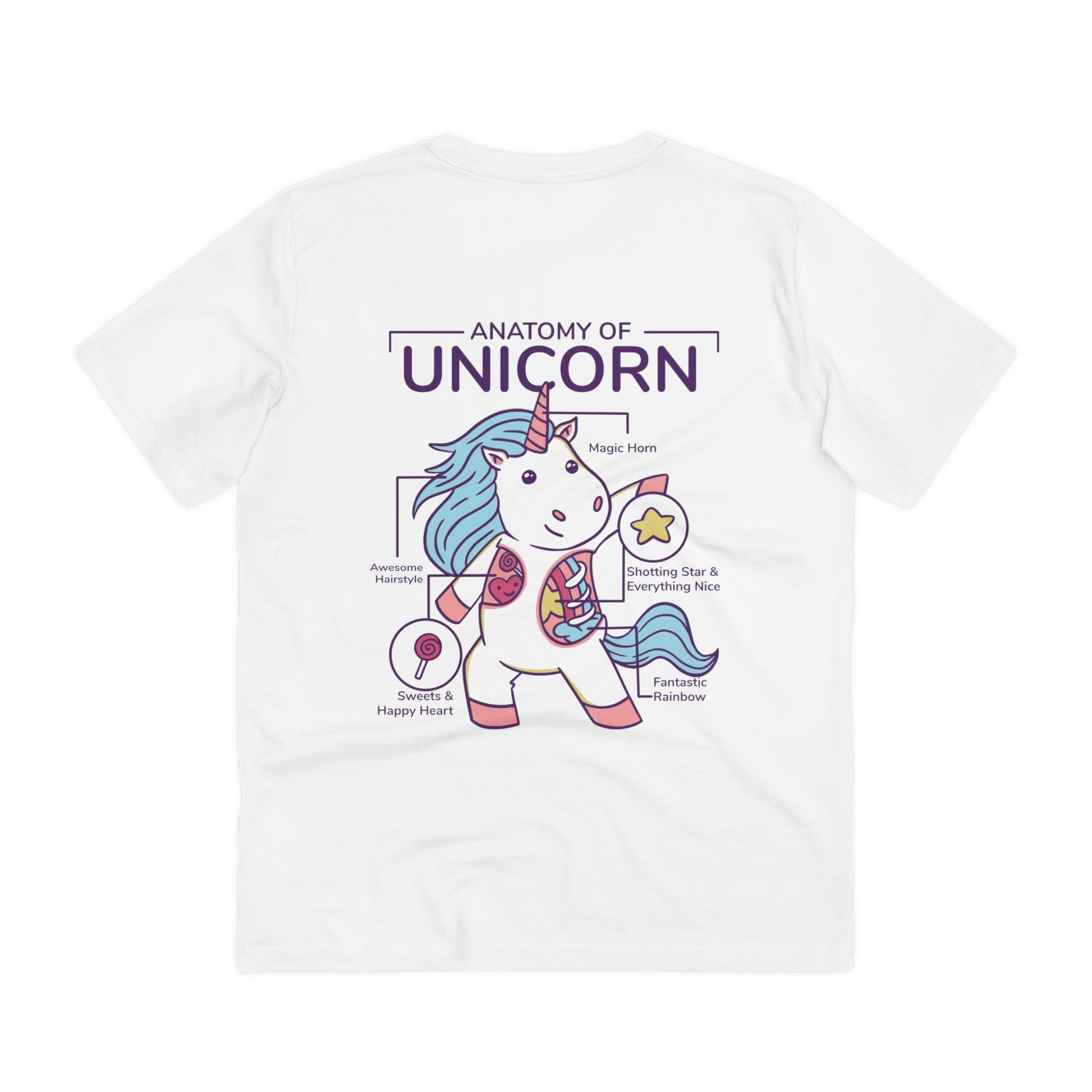Printify T-Shirt White / 2XS Anatomy of Unicorn - Unicorn World - Back Design
