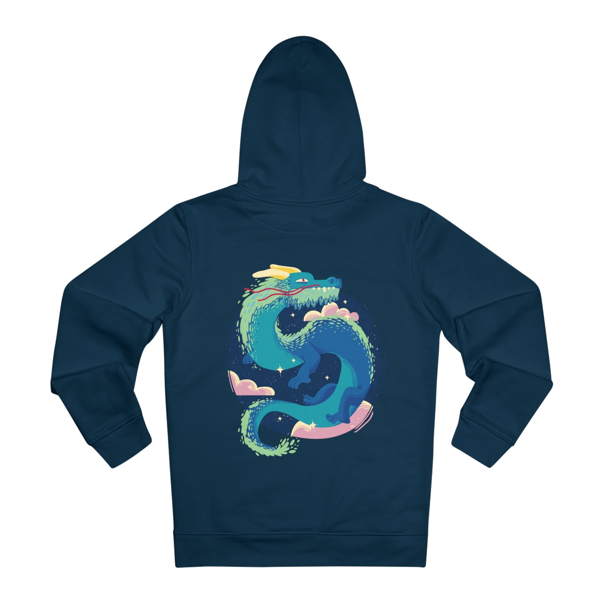 Printify Hoodie French Navy / S Ancient Fairytale Dragon - Fairytale Dragons - Hoodie - Back Design