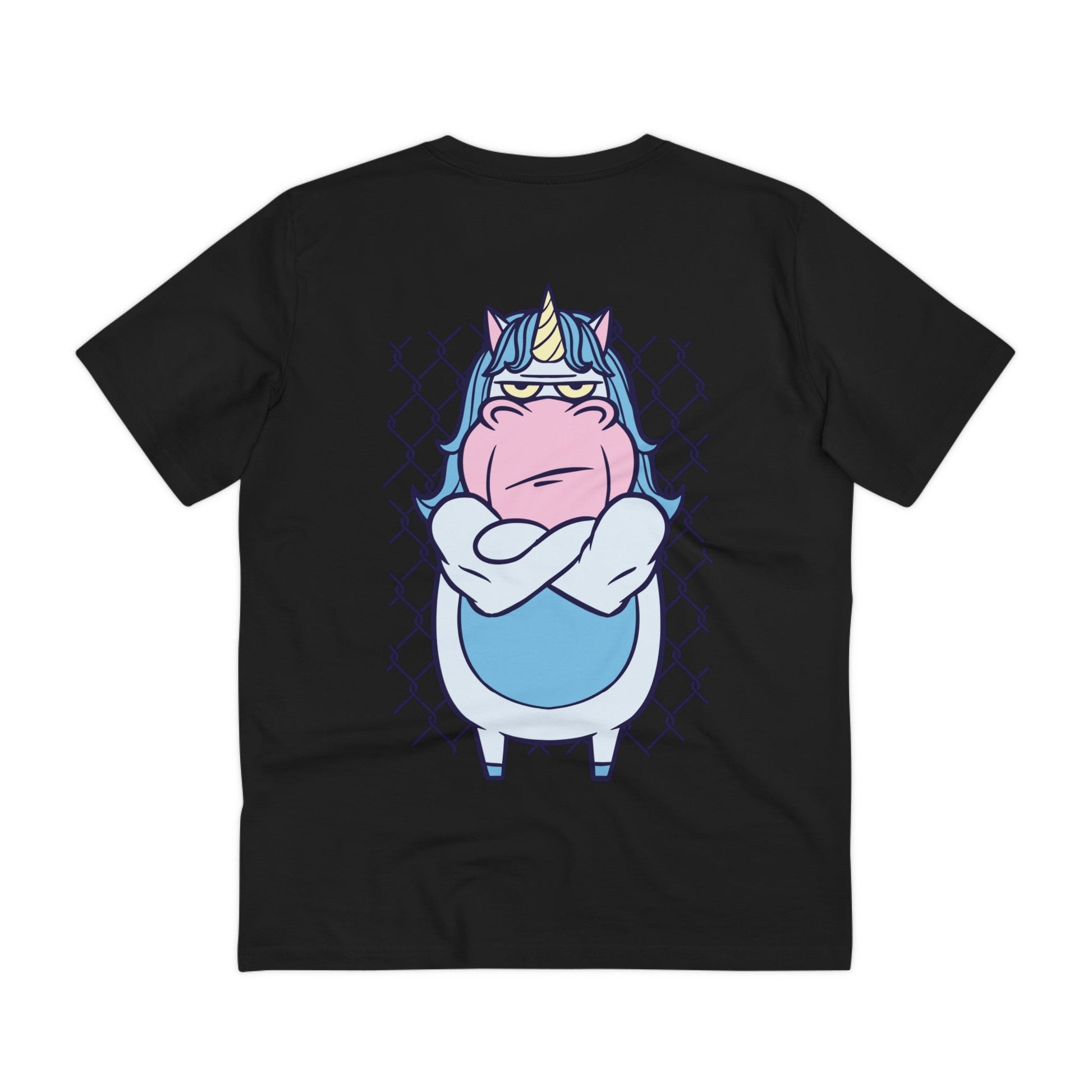 Printify T-Shirt Black / 2XS Angry Unicorn - Unicorn World - Back Design