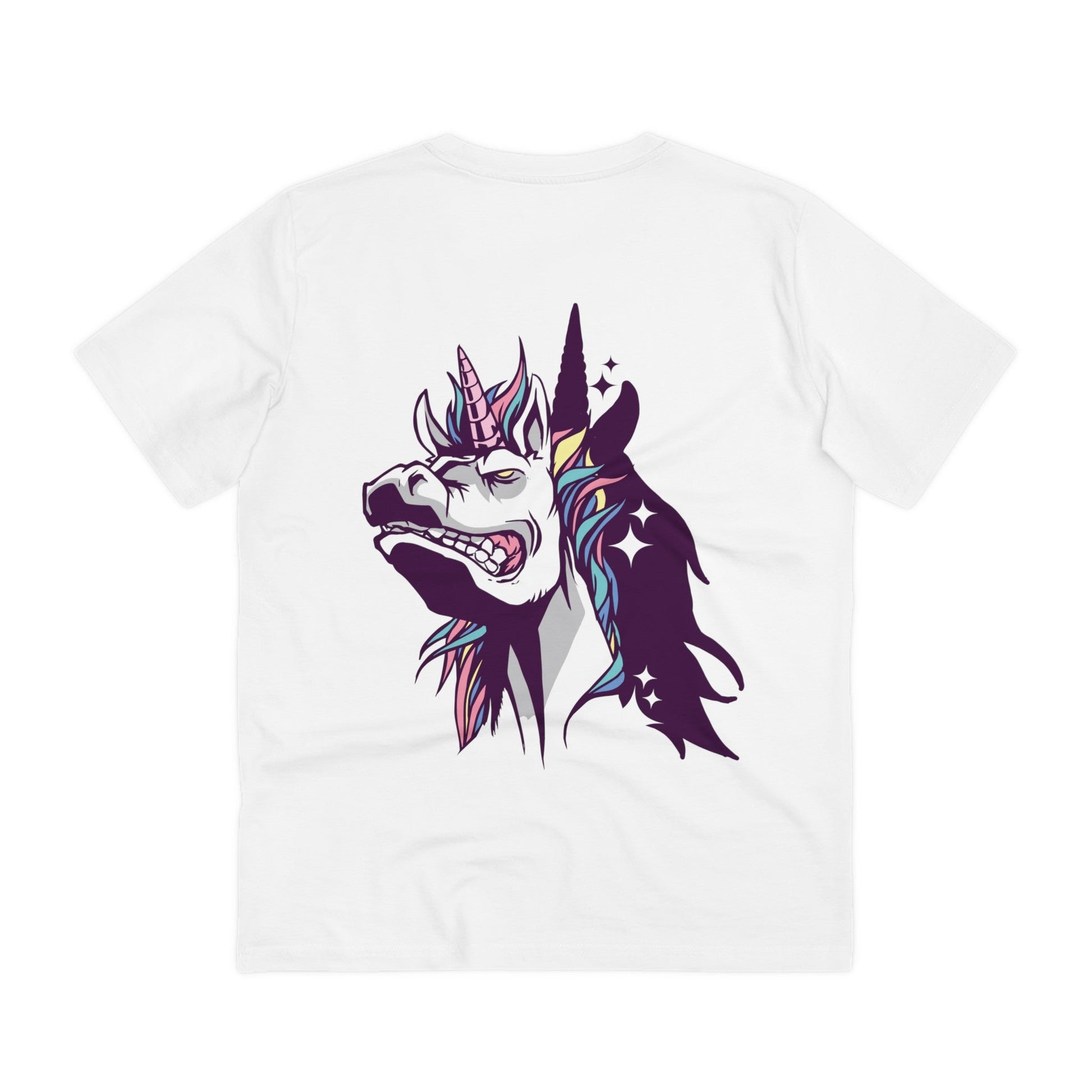 Printify T-Shirt White / 2XS Angry Unicorn - Unicorn World - Back Design