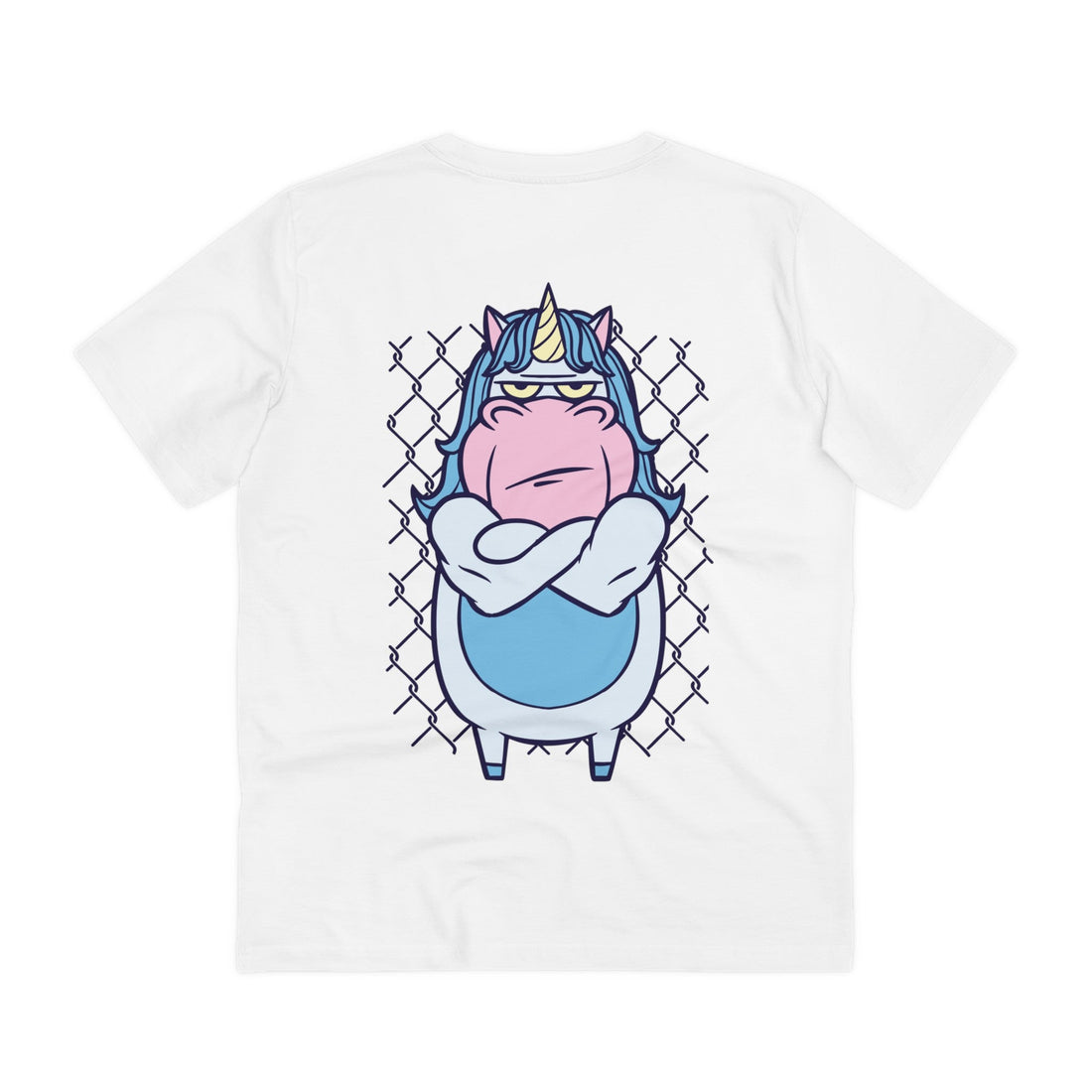 Printify T-Shirt White / 2XS Angry Unicorn - Unicorn World - Back Design