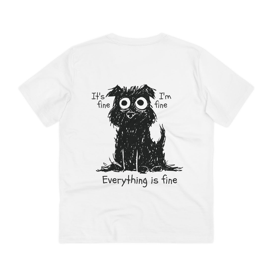 Printify T-Shirt White / 2XS Anime black Dog It´s fine I´m fine Everything is fine - Anime World - Back Design