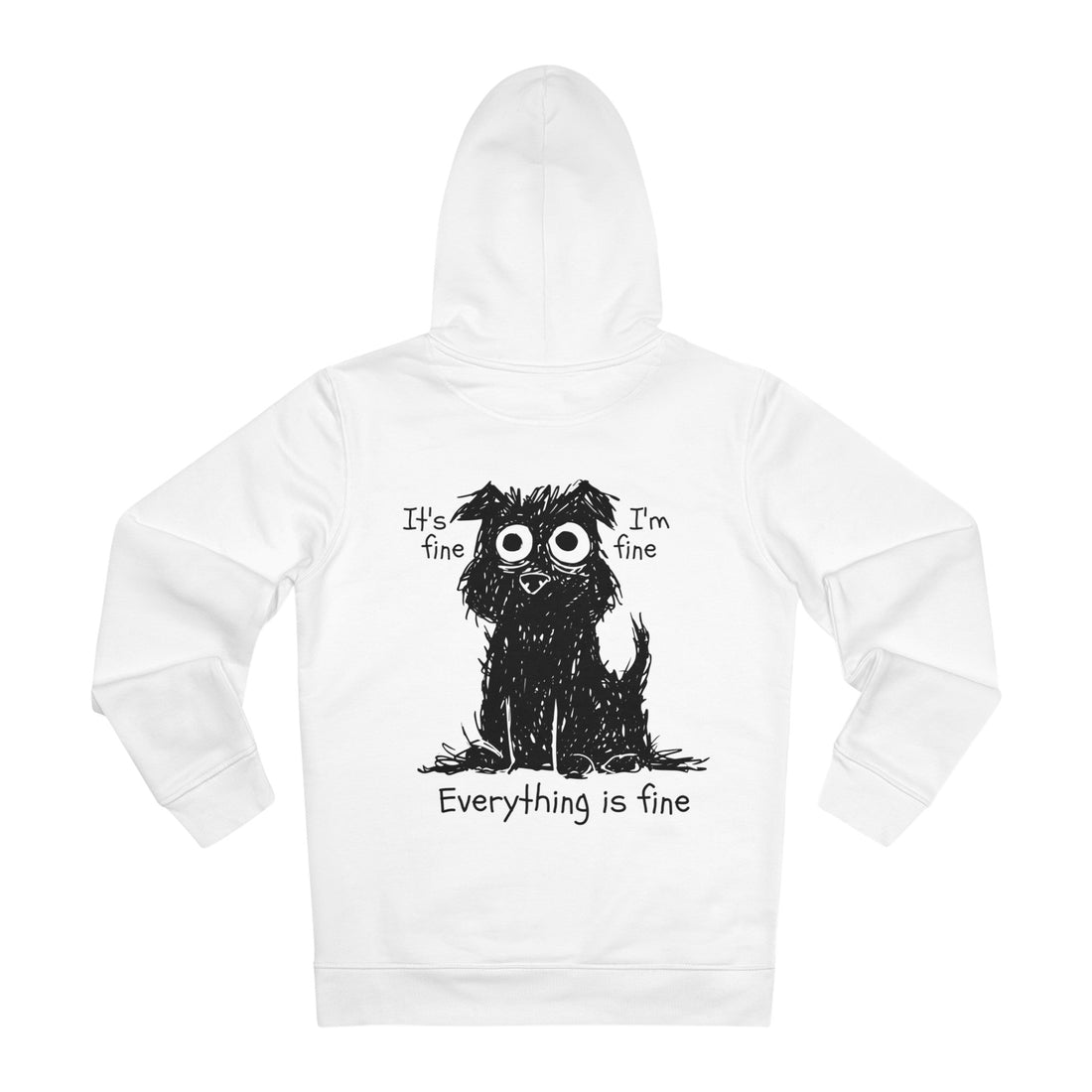 Printify Hoodie White / S Anime black Dog It´s fine I´m fine Everything is fine - Anime World - Hoodie - Back Design