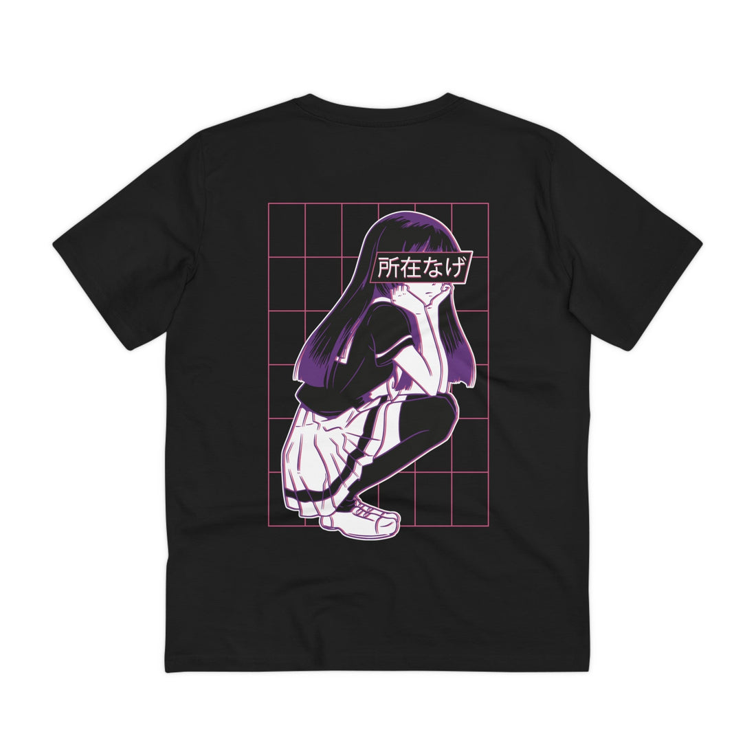 Printify T-Shirt Black / 2XS Anime bored Girl - Anime World - Back Design