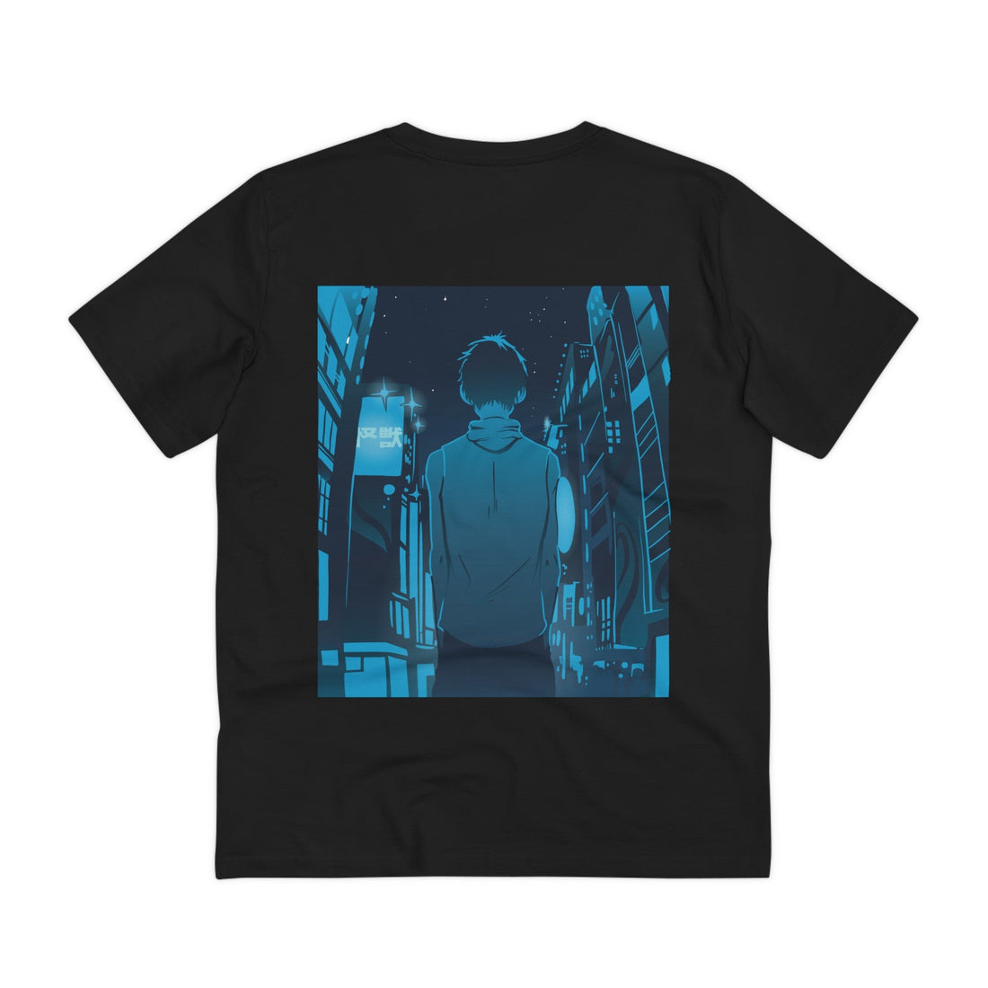Printify T-Shirt Black / 2XS Anime City Walk - Anime World - Back Design