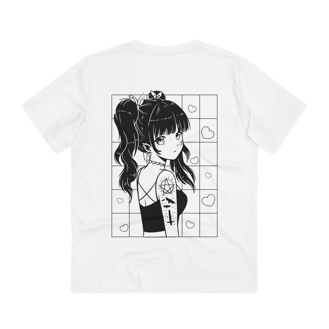 Printify T-Shirt White / 2XS Anime Dark Cute Girl - Anime World - Back Design