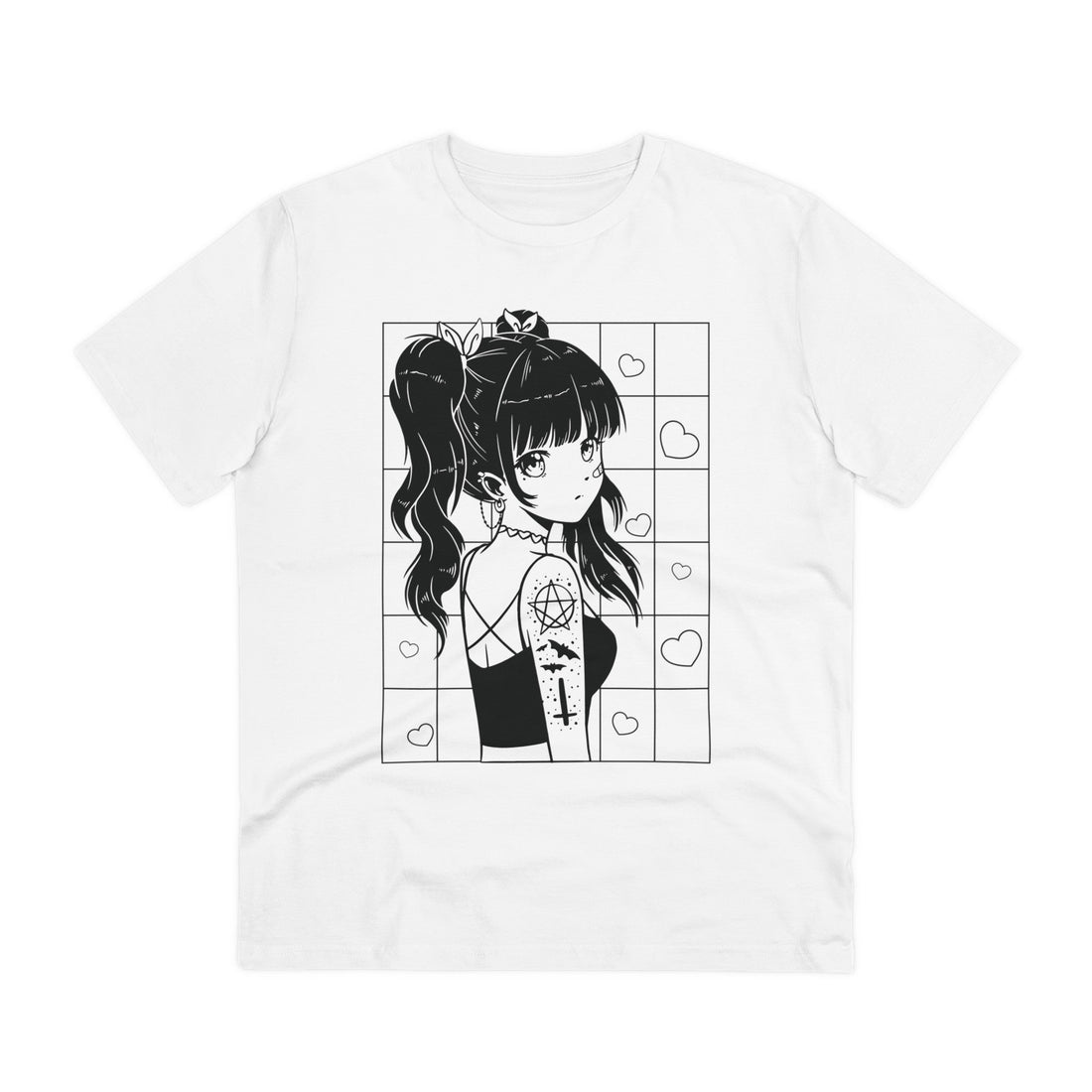 Printify T-Shirt White / 2XS Anime Dark Cute Girl - Anime World - Front Design