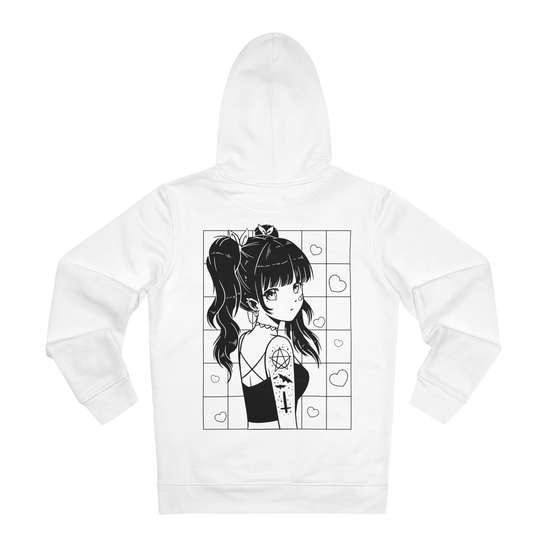 Printify Hoodie White / S Anime Dark Cute Girl - Anime World - Hoodie - Back Design