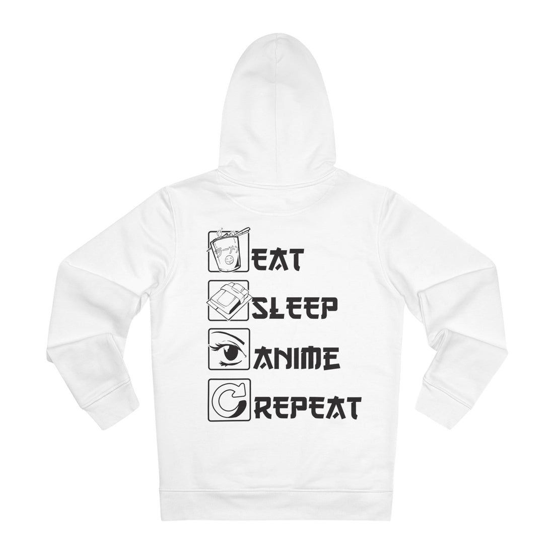 Printify Hoodie White / S Anime Eat Sleep Repeat - Anime World - Hoodie - Back Design