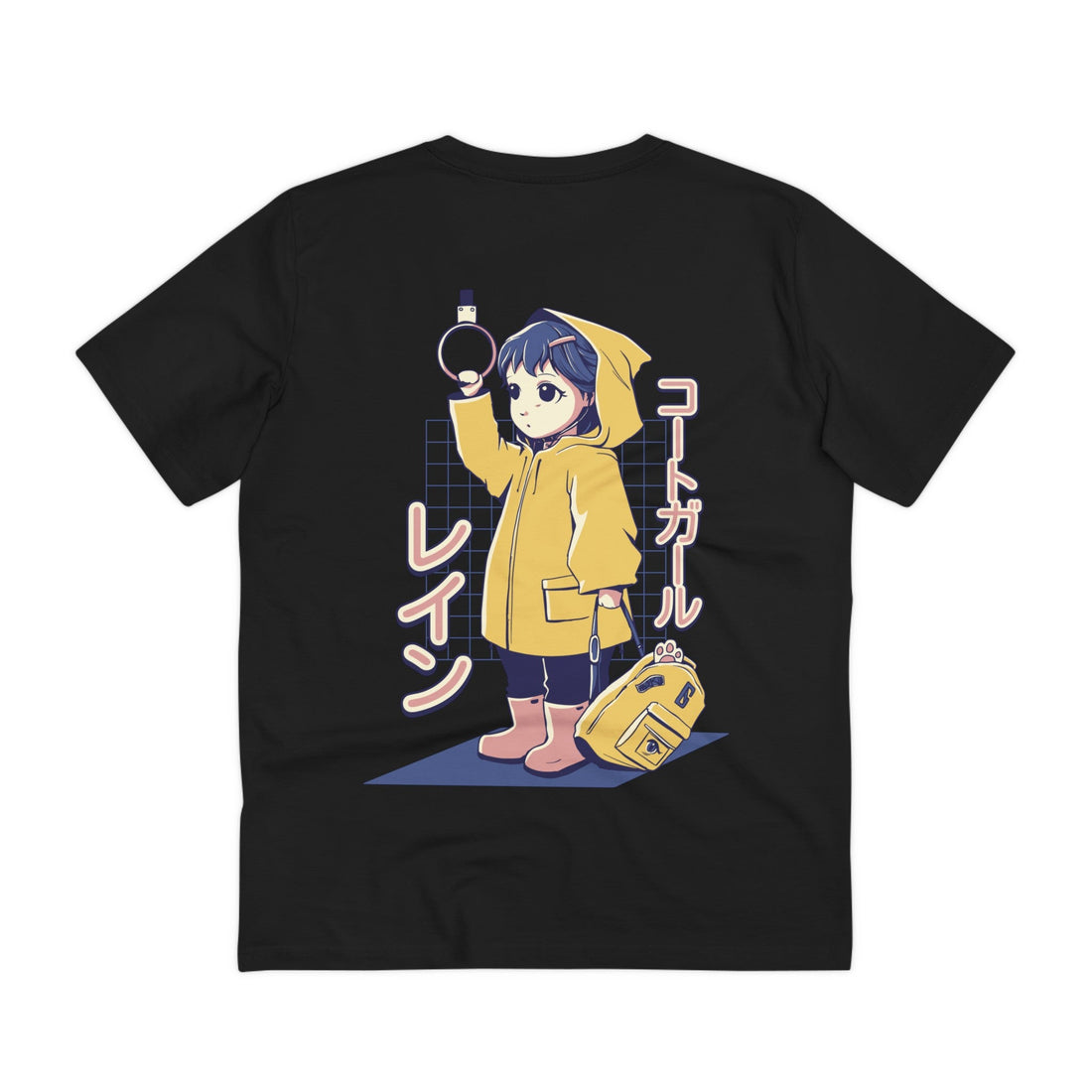 Printify T-Shirt Black / 2XS Anime Girl in Bus - Anime World - Back Design