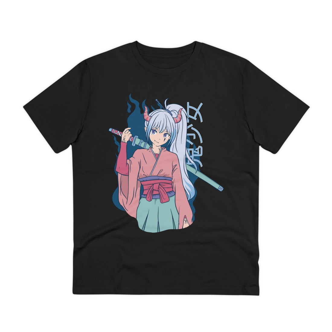 Printify T-Shirt Black / 2XS Anime Girl Katana - Anime World - Front Design