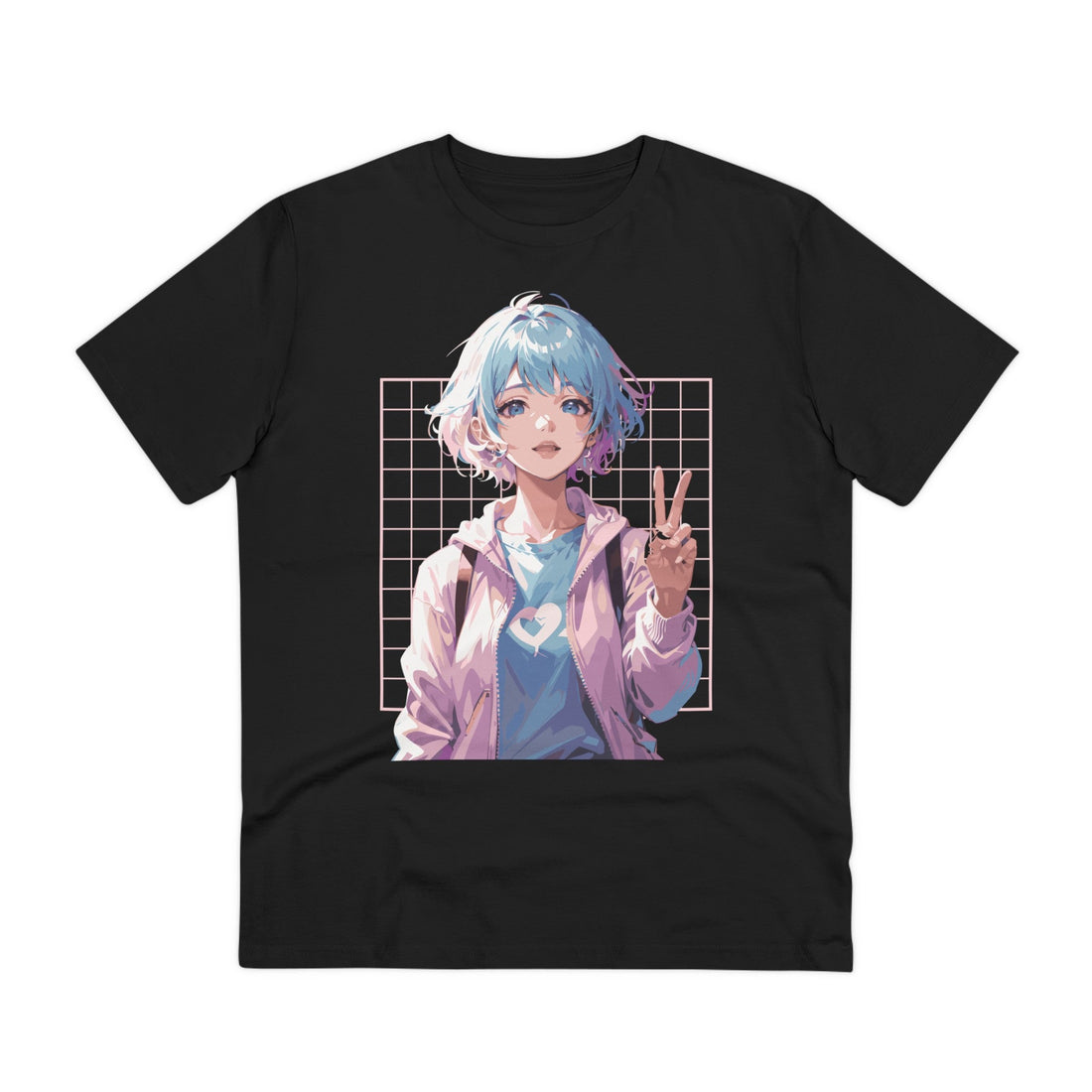 Printify T-Shirt Black / 2XS Anime Girl Peace - Anime World - Front Design
