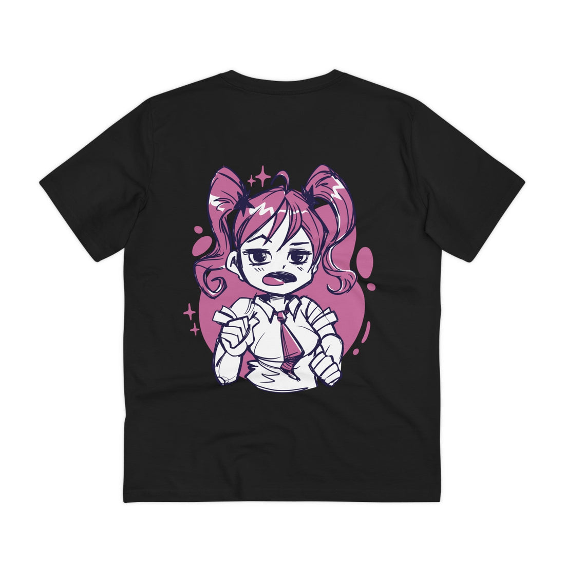 Printify T-Shirt Black / 2XS Anime Girl Sketched - Anime World - Back Design