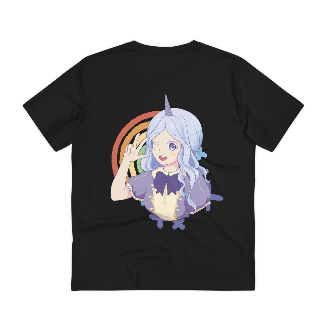 Printify T-Shirt Black / 2XS Anime Girl Unicorn - Unicorn World - Back Design