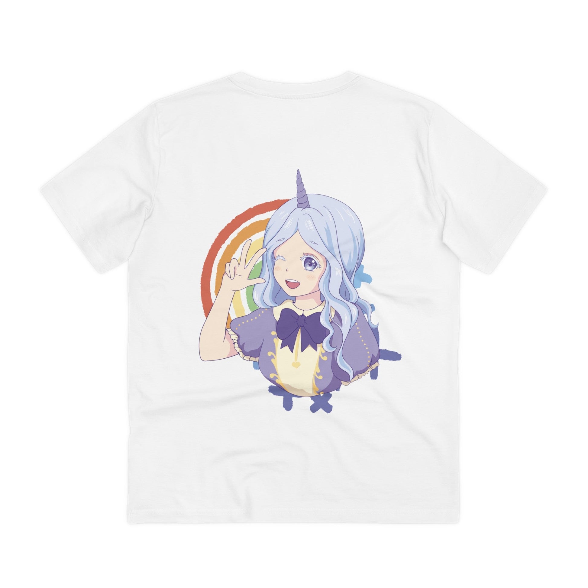 Printify T-Shirt White / 2XS Anime Girl Unicorn - Unicorn World - Back Design