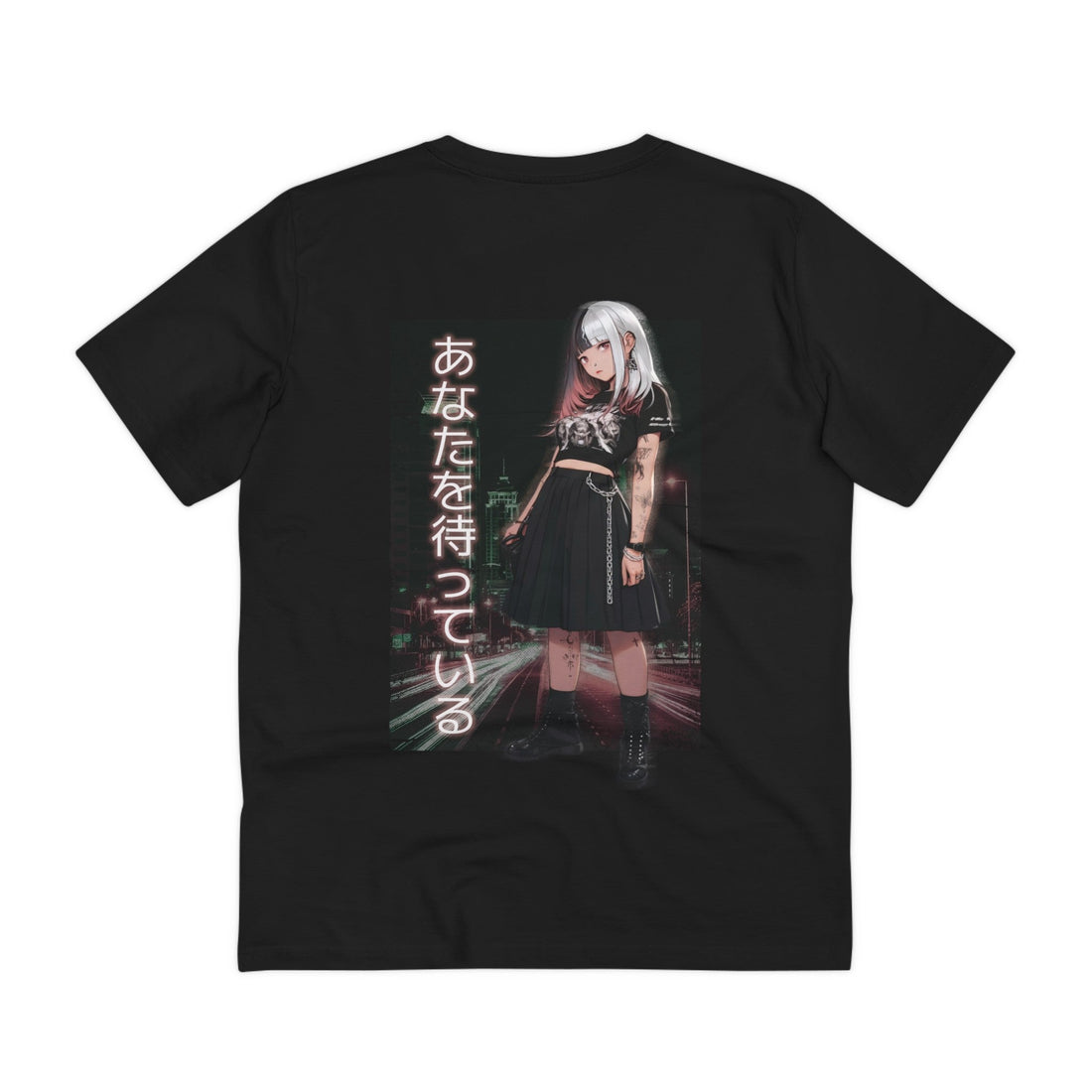 Printify T-Shirt Black / 2XS Anime Girl Waiting for you - Anime World - Back Design