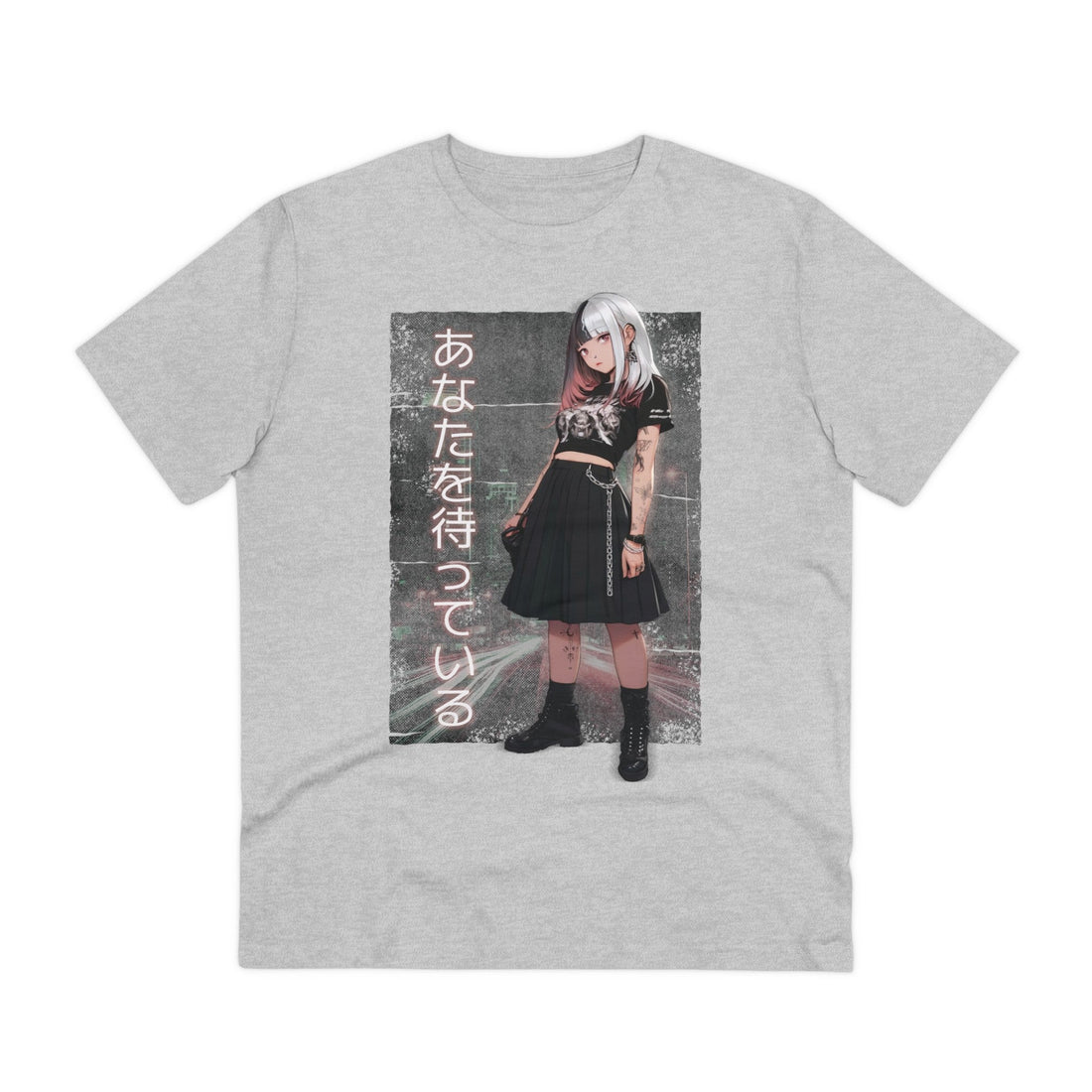 Printify T-Shirt Heather Grey / 2XS Anime Girl Waiting for you - Anime World - Front Design