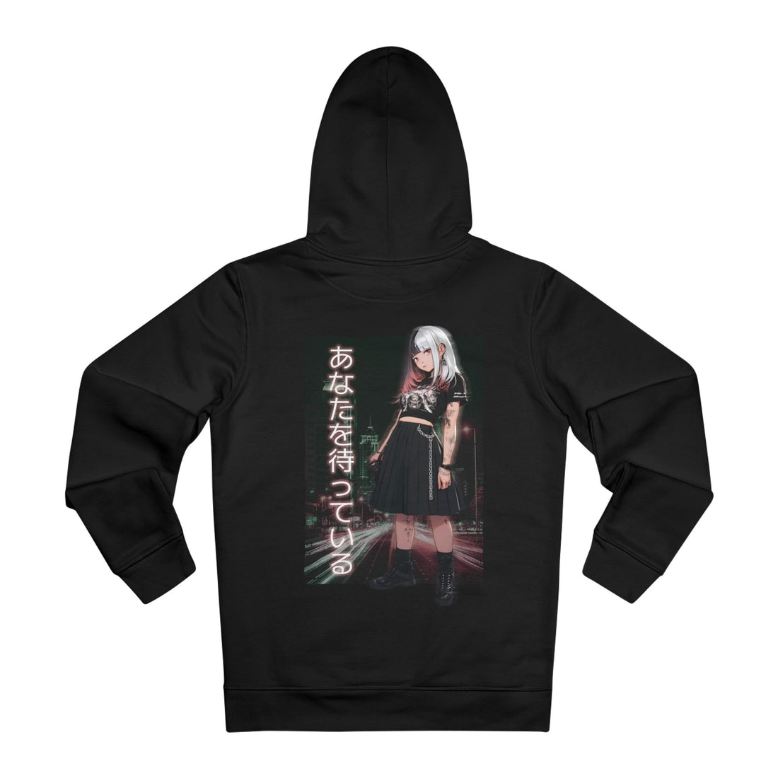 Printify Hoodie Black / M Anime Girl Waiting for you - Anime World - Hoodie - Back Design