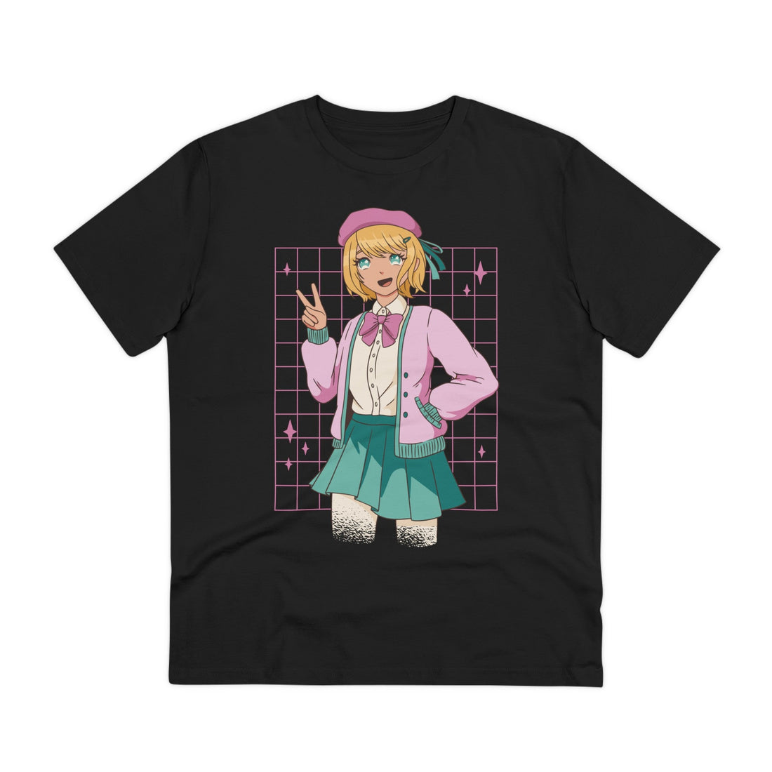 Printify T-Shirt Black / 2XS Anime Girl with Skirt - Anime World - Front Design