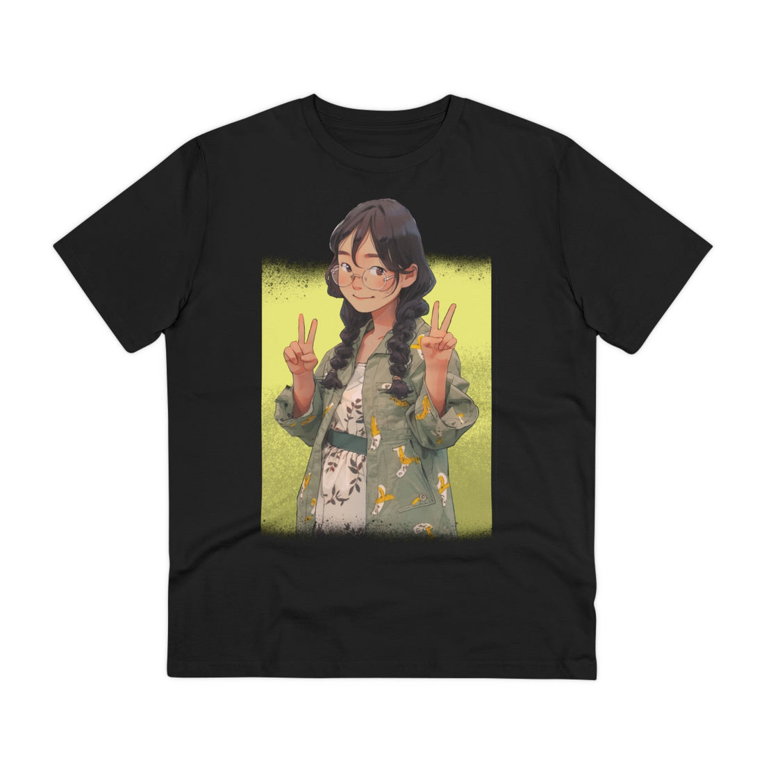 Printify T-Shirt Black / 2XS Anime Peace Girl - Anime World - Front Design