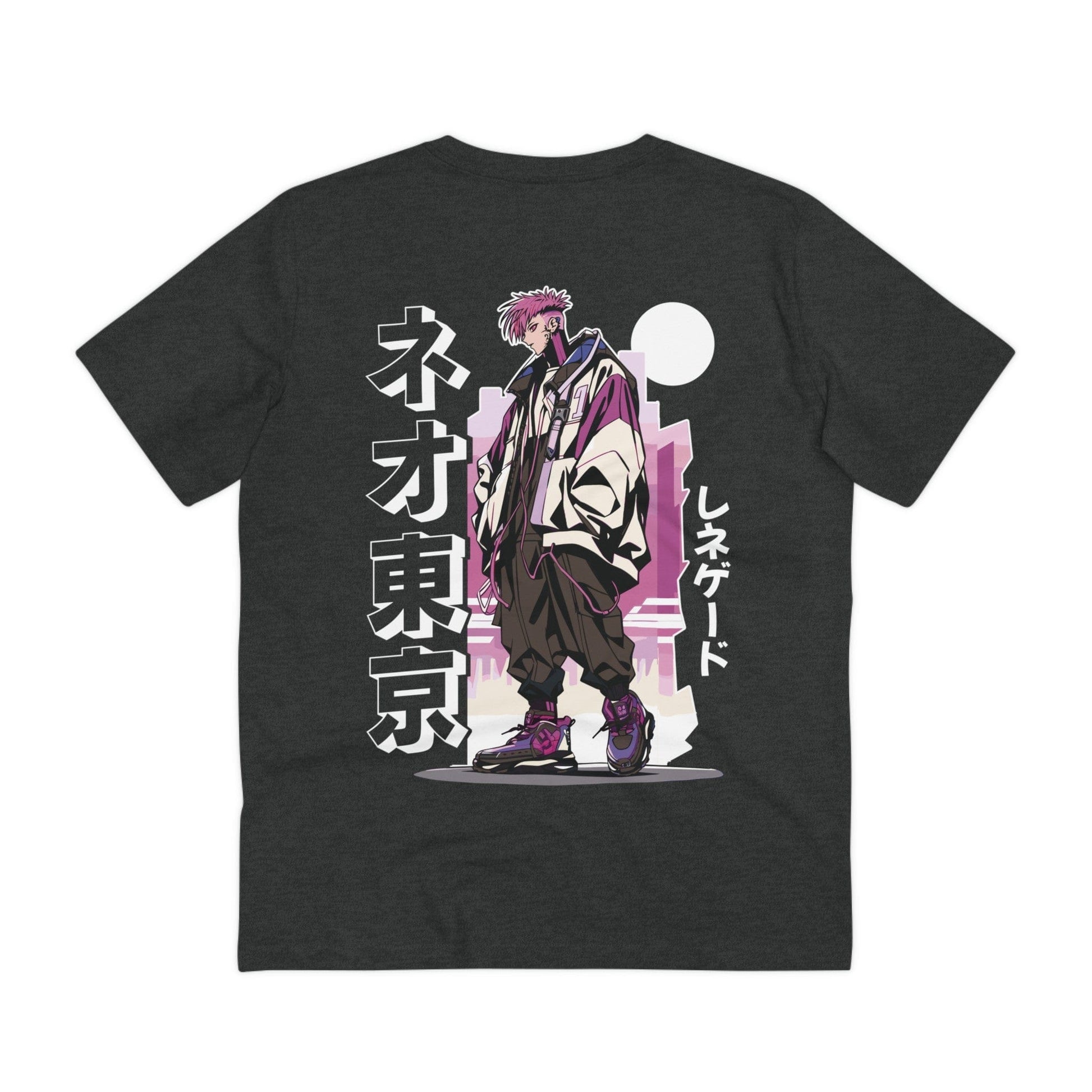 Printify T-Shirt Dark Heather Grey / 2XS Anime Pink Hair Boy Streetwear - Anime World - Back Design
