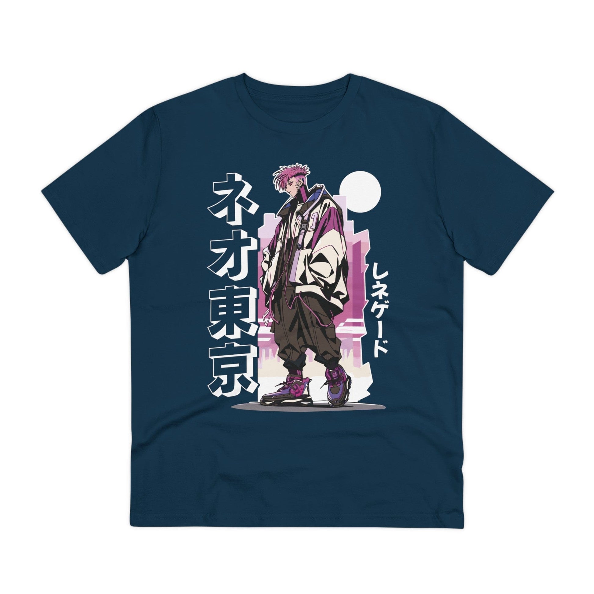 Printify T-Shirt French Navy / 2XS Anime Pink Hair Boy Streetwear - Anime World - Front Design