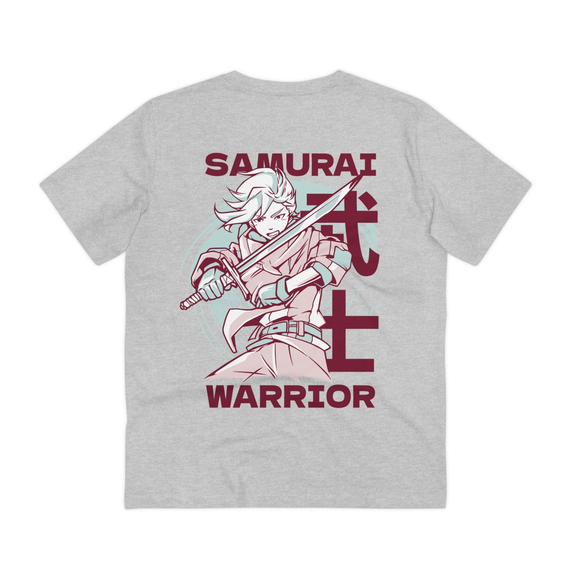 Printify T-Shirt Heather Grey / 2XS Anime Samurai Warrior - Anime World - Back Design