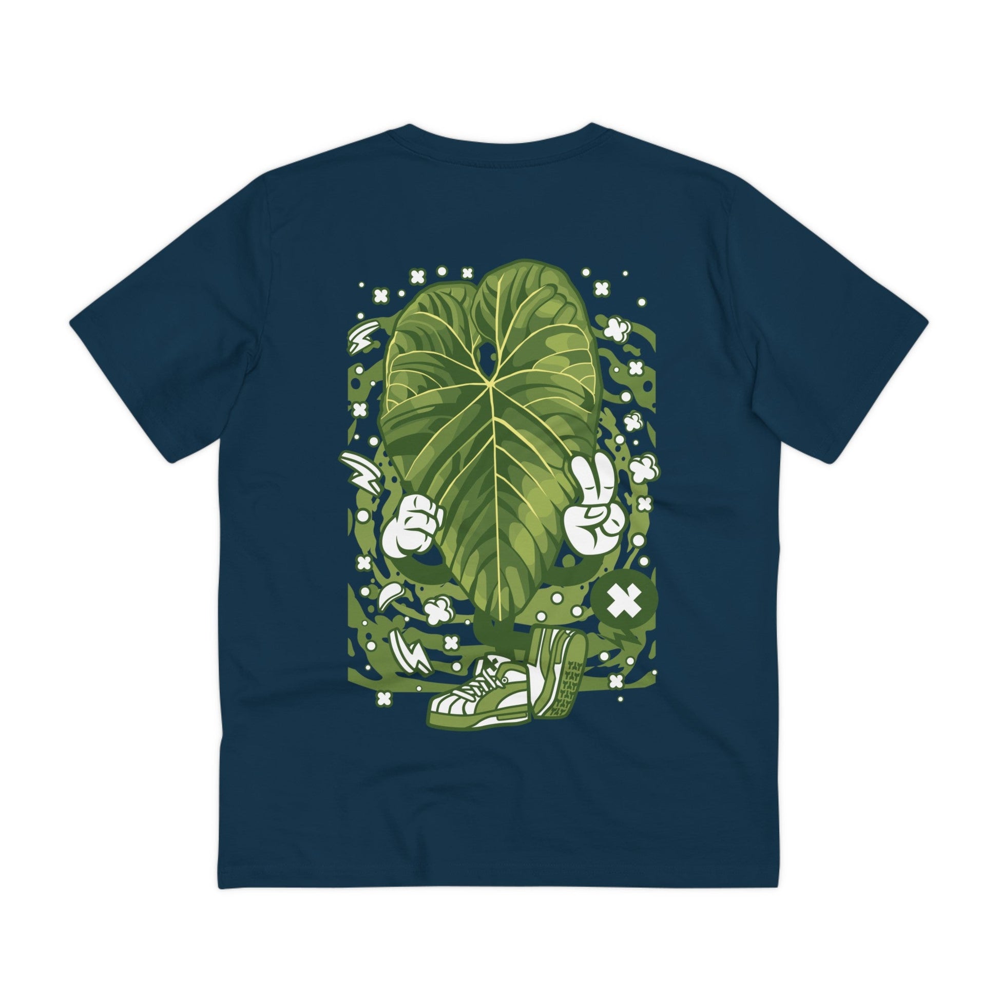 Printify T-Shirt French Navy / 2XS Anthurium Cupulispathum - Cartoon Plants - Back Design