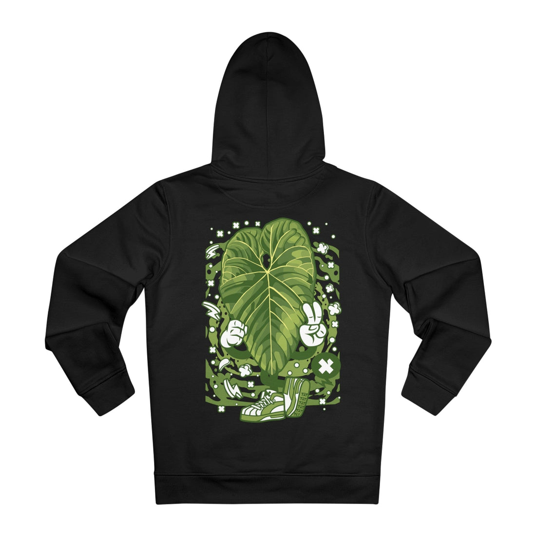 Printify Hoodie Black / 2XL Anthurium Cupulispathum - Cartoon Plants - Hoodie - Back Design