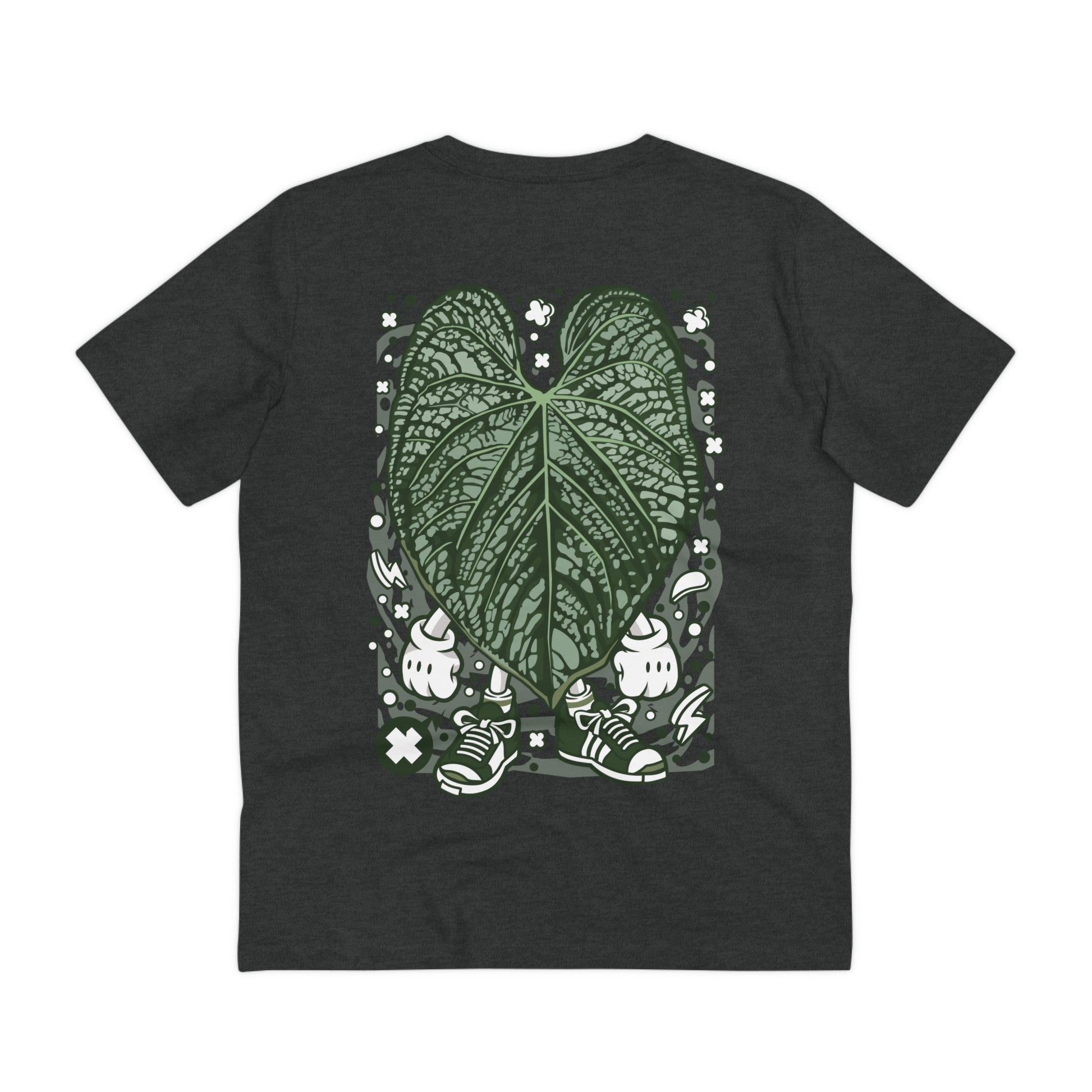 Printify T-Shirt Dark Heather Grey / 2XS Anthurium Luxurians - Cartoon Plants - Back Design