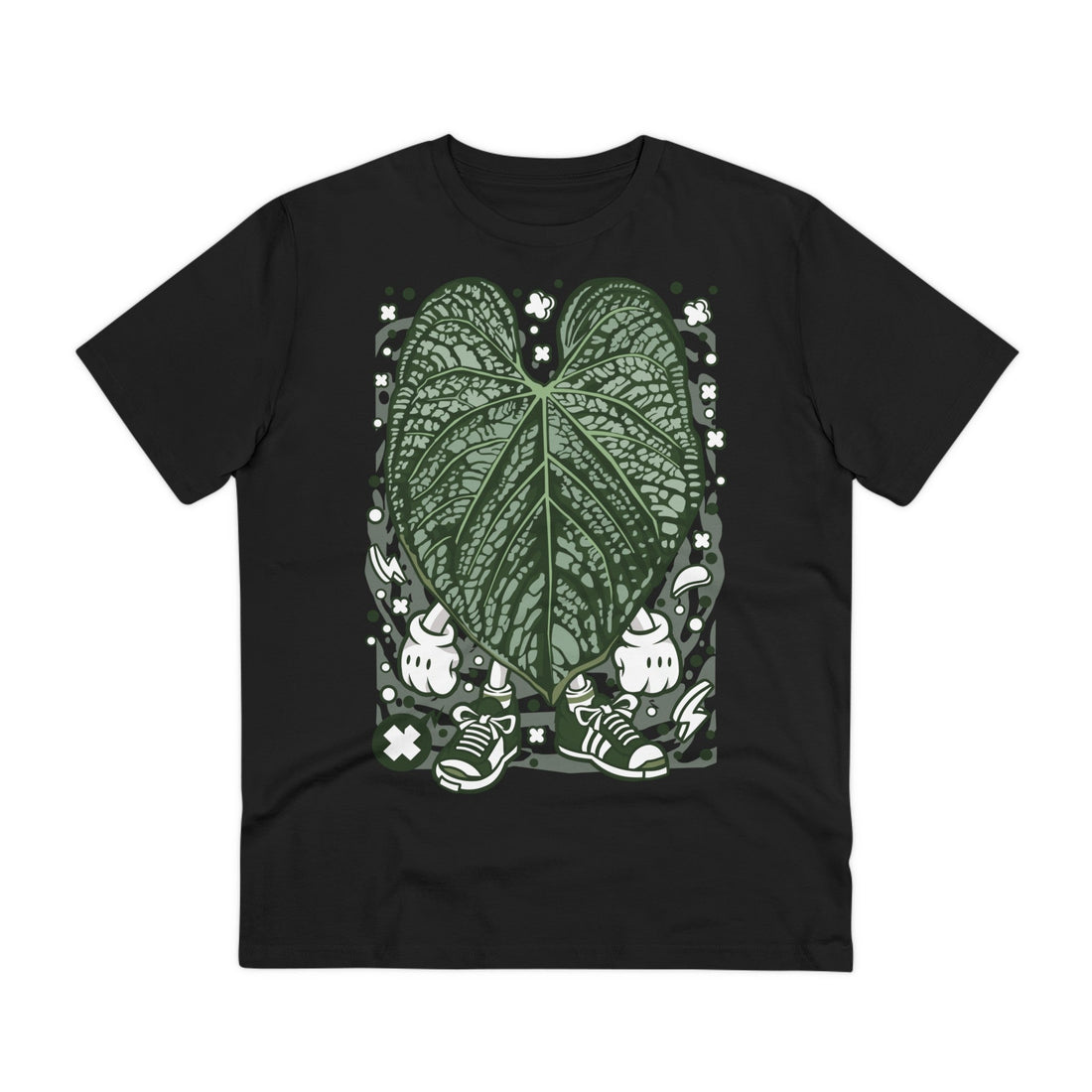 Printify T-Shirt Black / 2XS Anthurium Luxurians - Cartoon Plants - Front Design