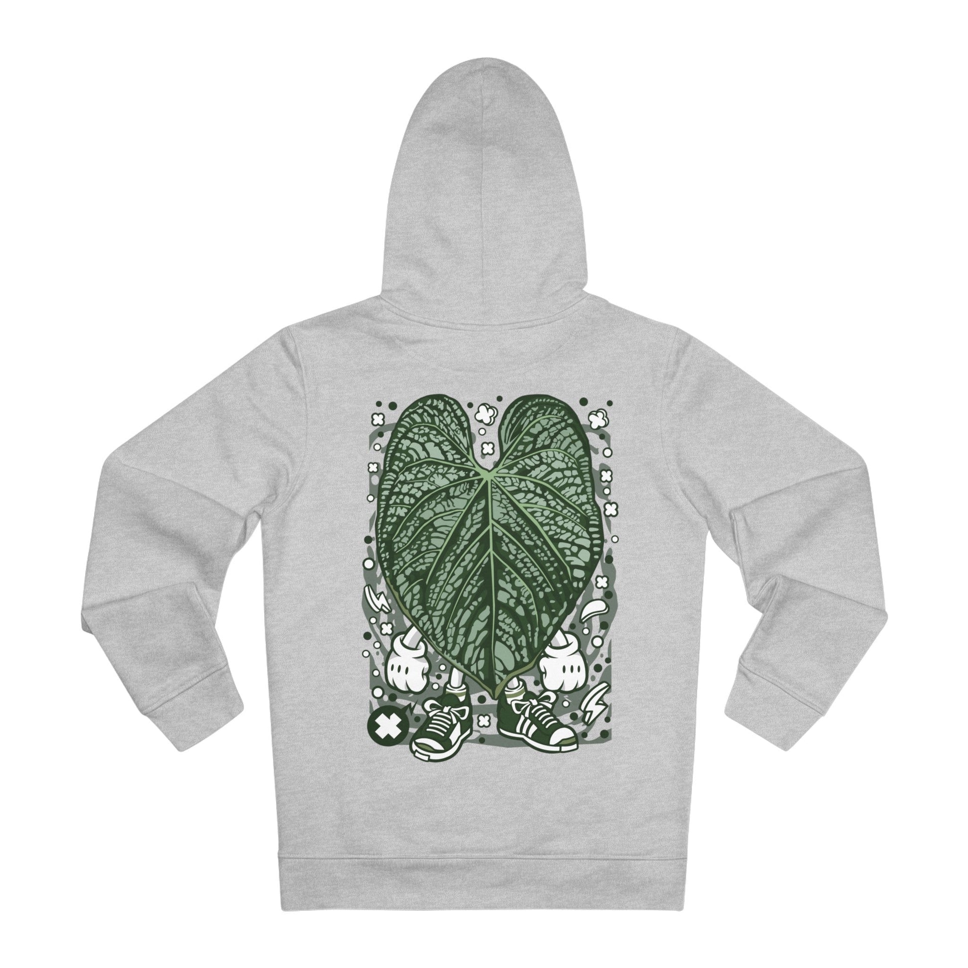 Printify Hoodie Heather Grey / S Anthurium Luxurians - Cartoon Plants - Hoodie - Back Design