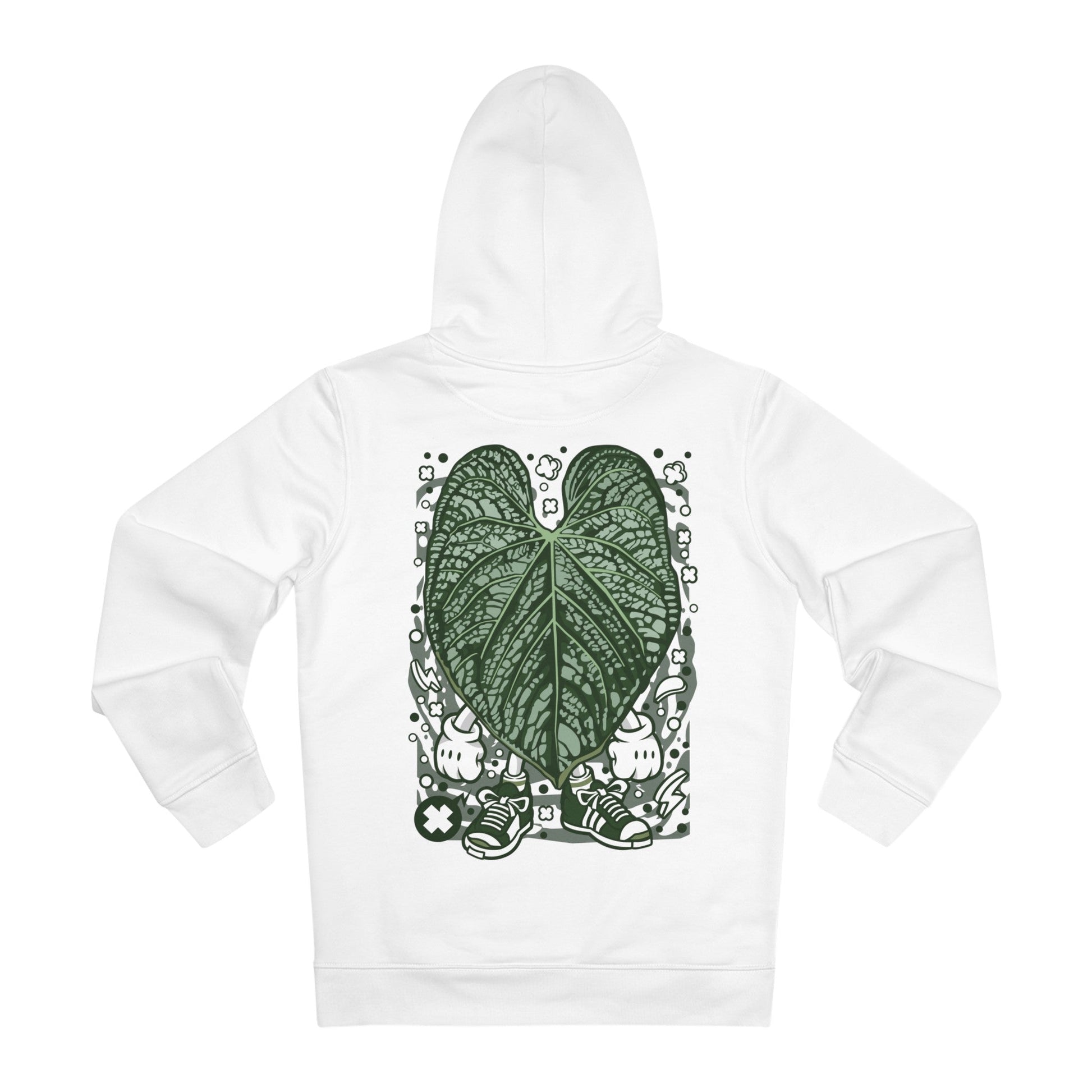 Printify Hoodie White / S Anthurium Luxurians - Cartoon Plants - Hoodie - Back Design