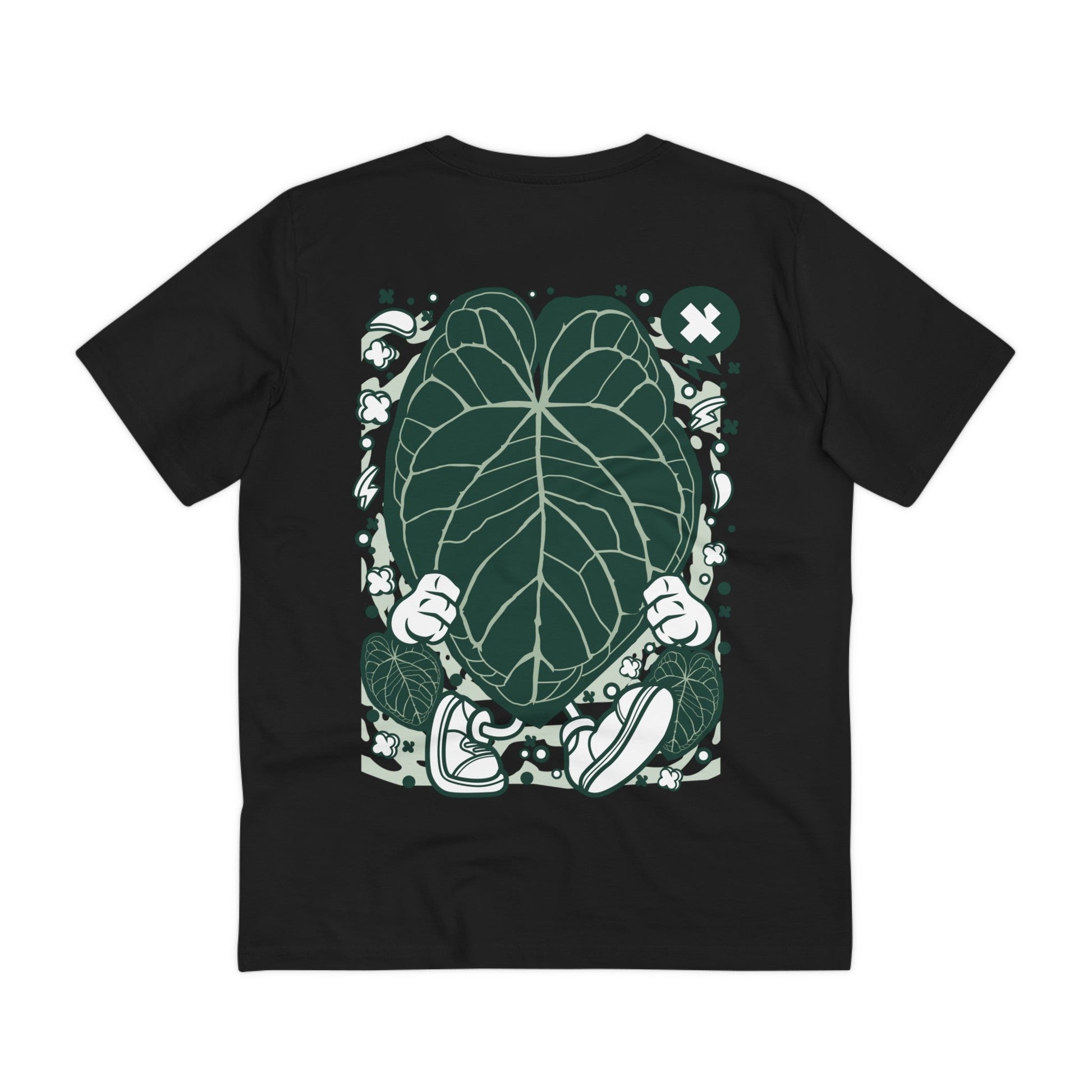 Printify T-Shirt Black / 2XS Anthurium Magnificum - Cartoon Plants - Back Design
