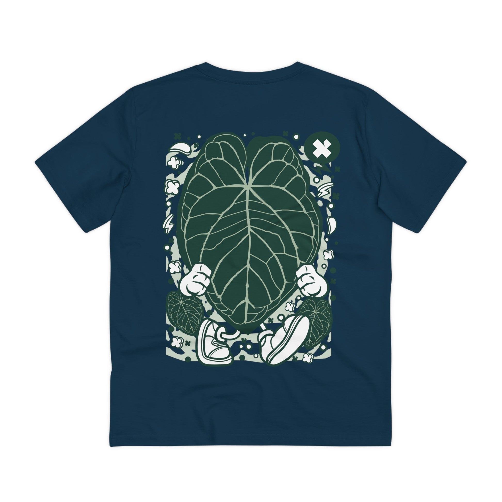 Printify T-Shirt French Navy / 2XS Anthurium Magnificum - Cartoon Plants - Back Design