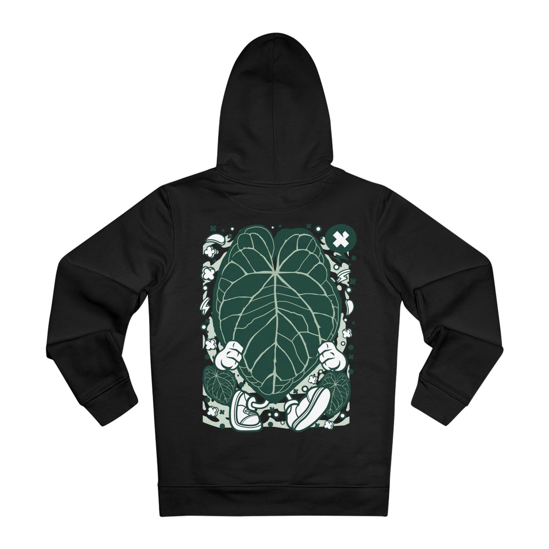 Printify Hoodie Black / 2XL Anthurium Magnificum - Cartoon Plants - Hoodie - Back Design
