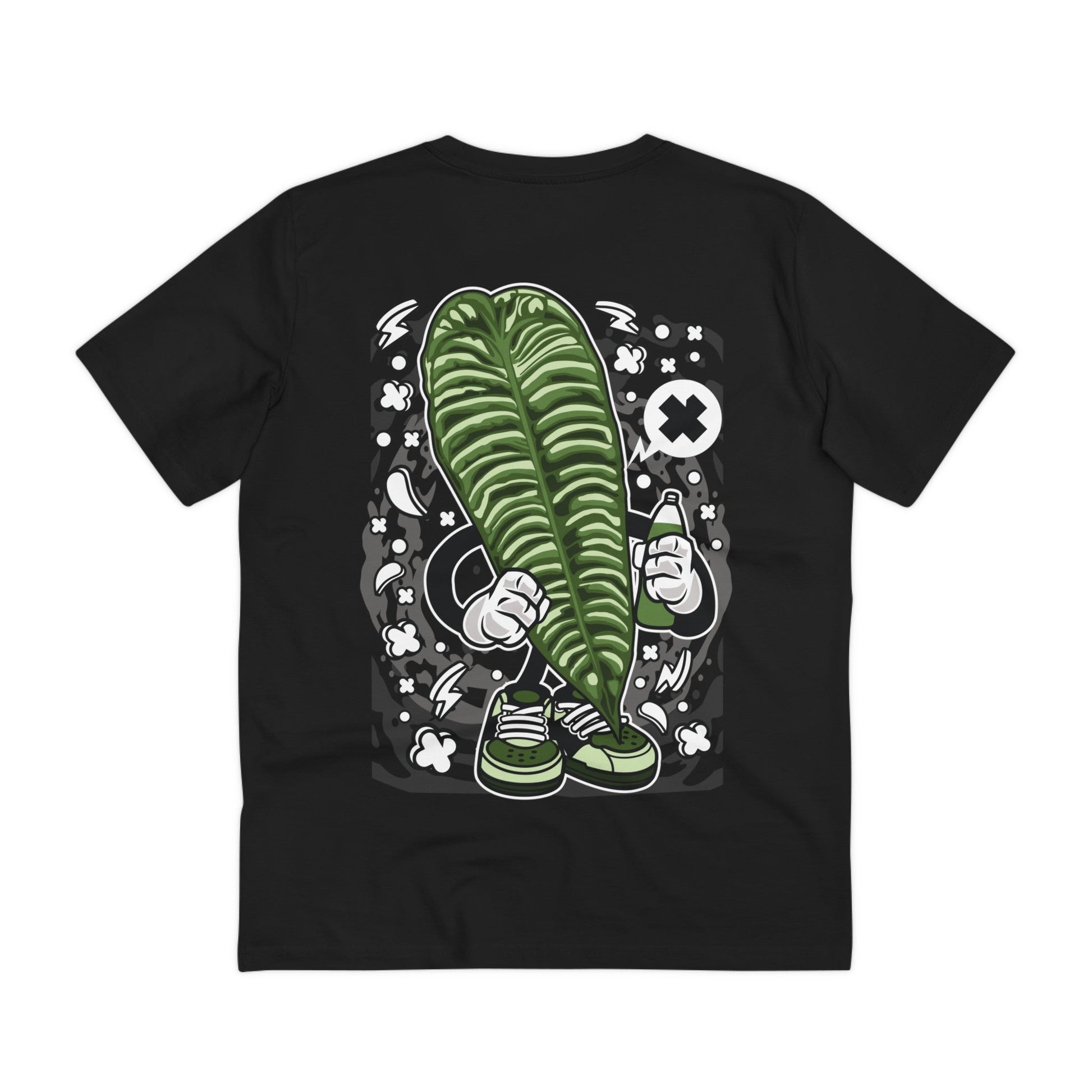 Printify T-Shirt Black / 2XS Anthurium Veitchii - Cartoon Plants - Back Design
